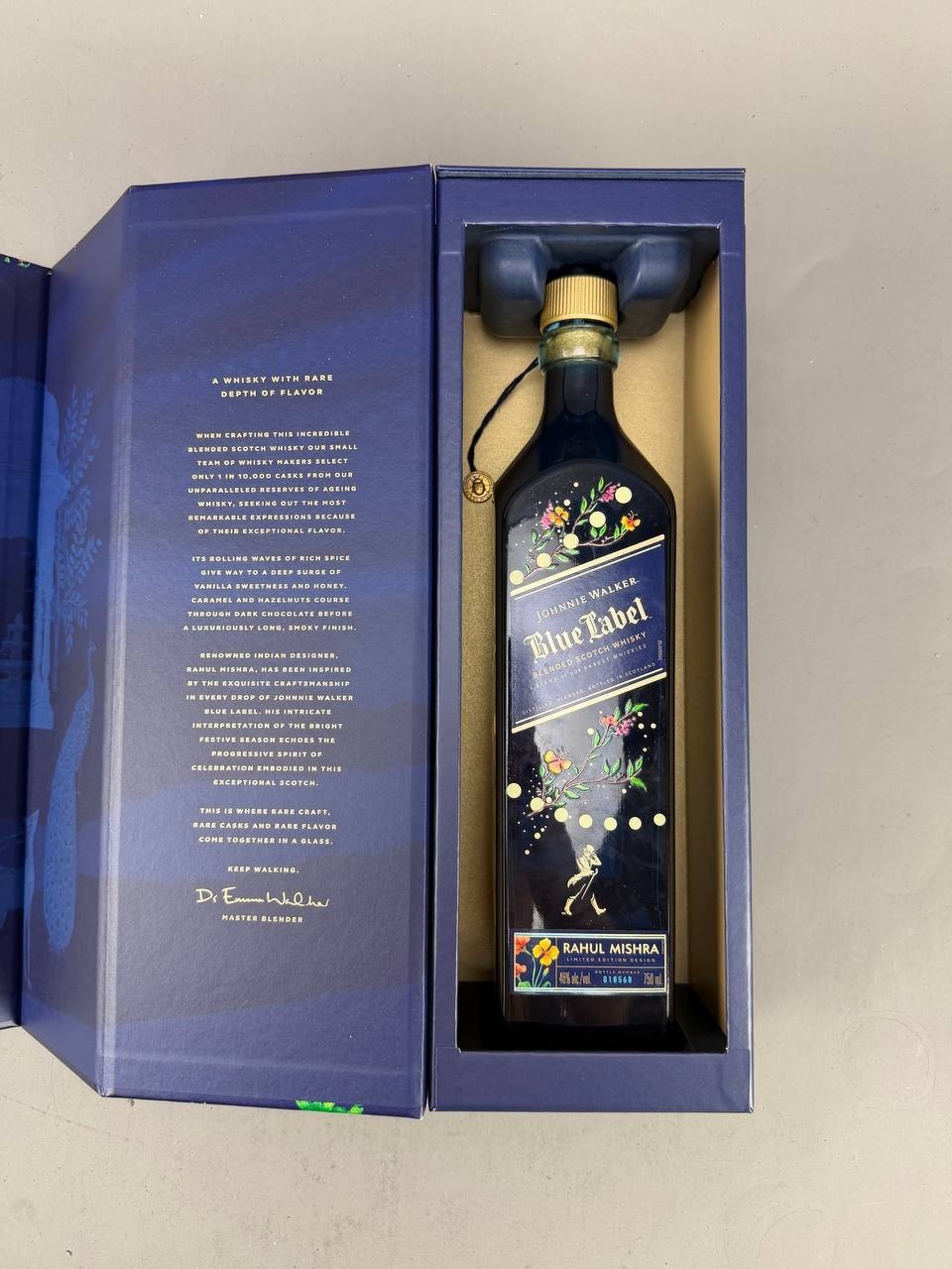 Johnnie Walker Blue Label Rahul Mishra Limited Edition Empty Bottle 750 ML