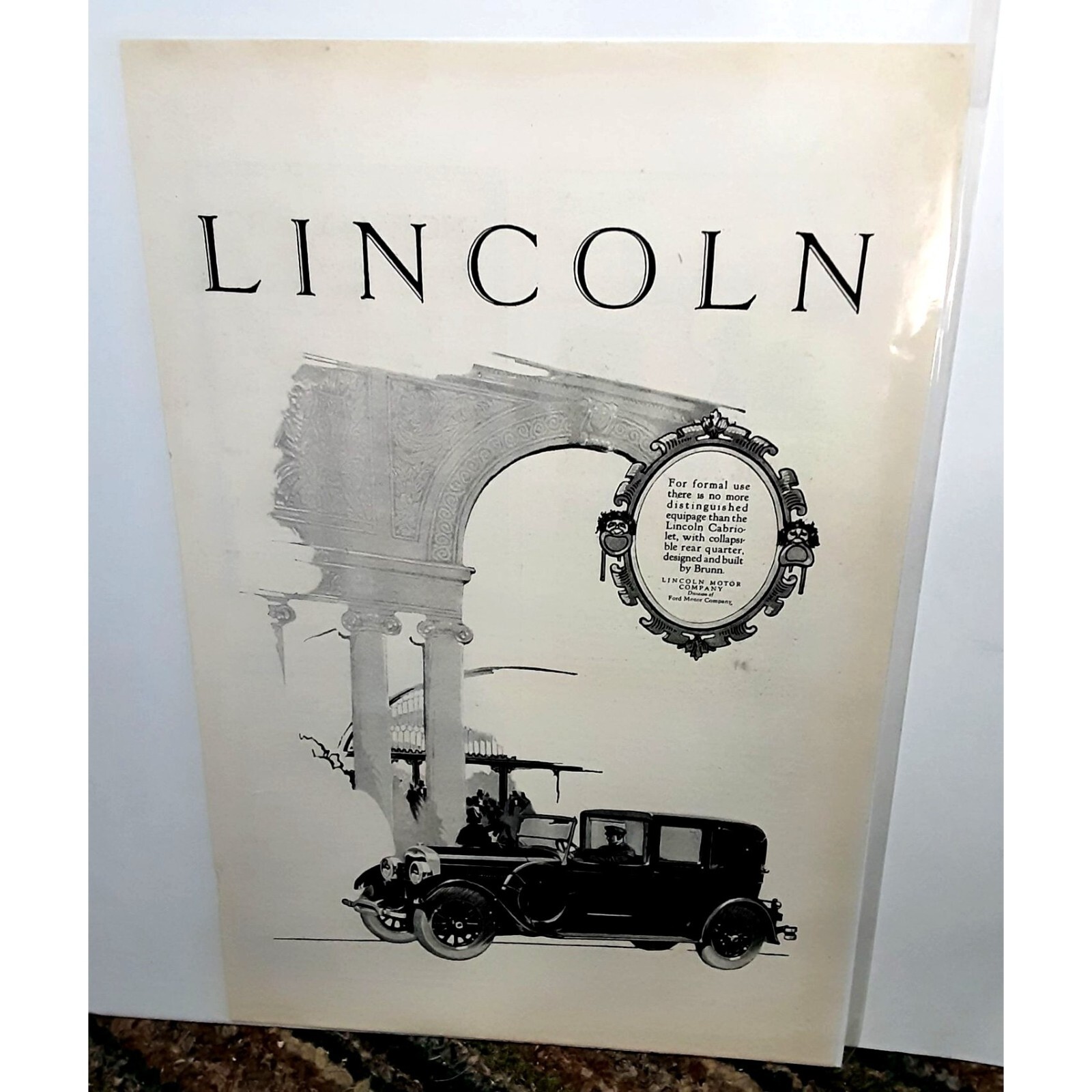 1926 Lincoln Cabriolet Print Ad vintage 20s