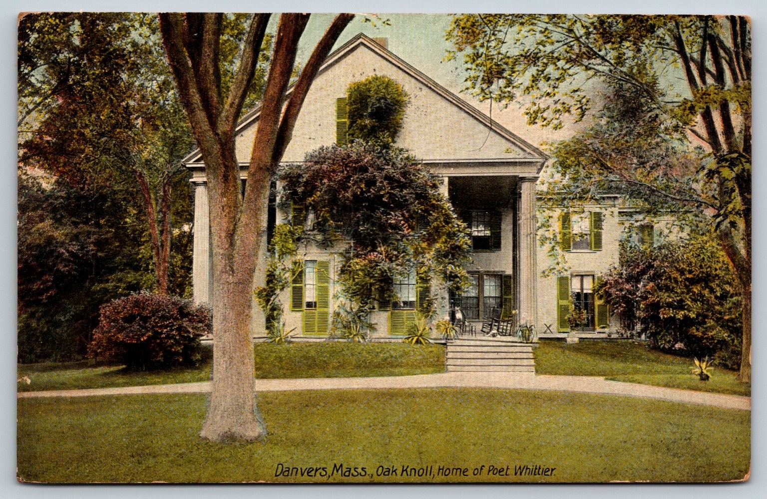 Oak Knoll Home of Poet Whittier Danvers Massachusetts Postcard 1912
