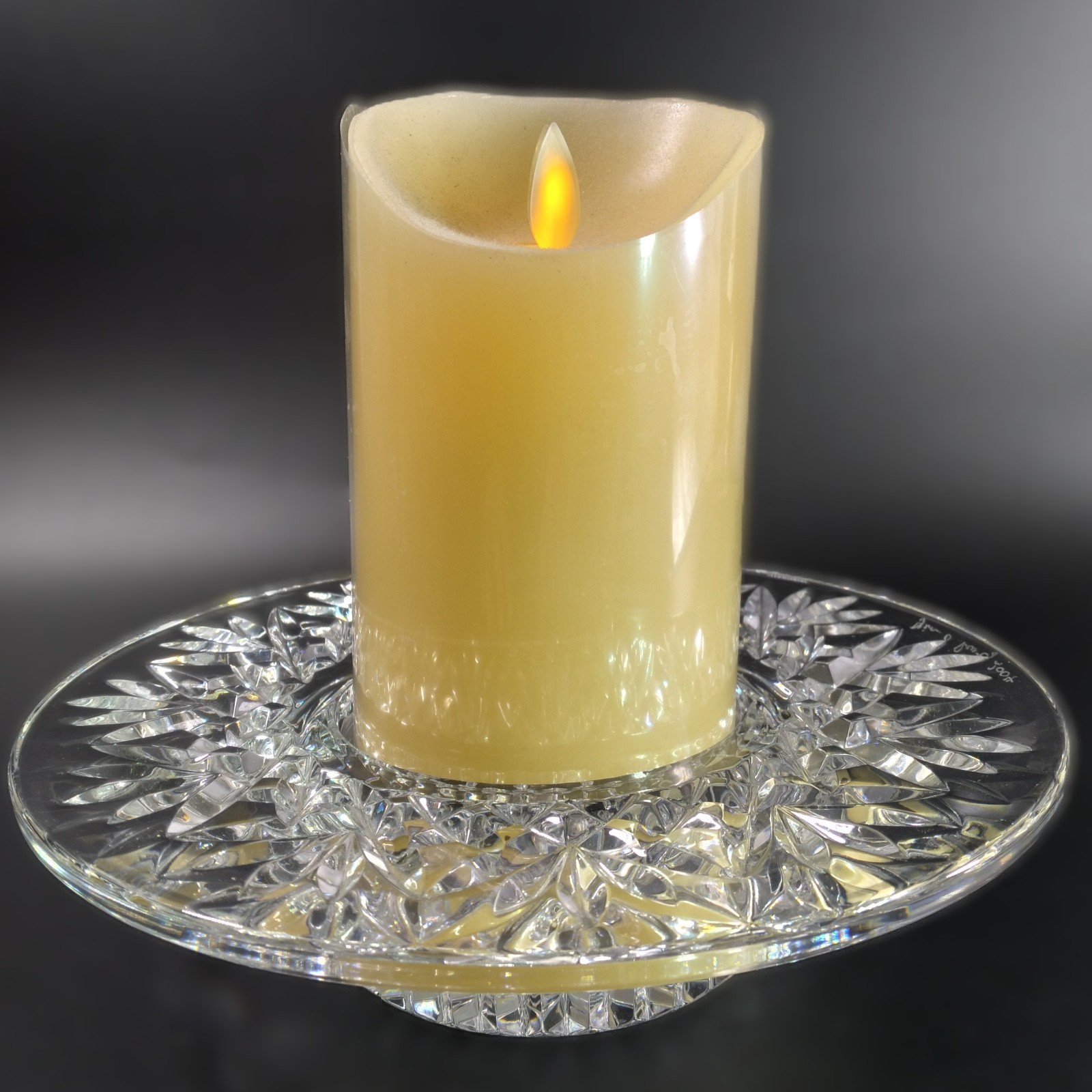 WATERFORD BETHANY Crystal Candle Holder Signed by Jim O\'Leary WATERFORD Director