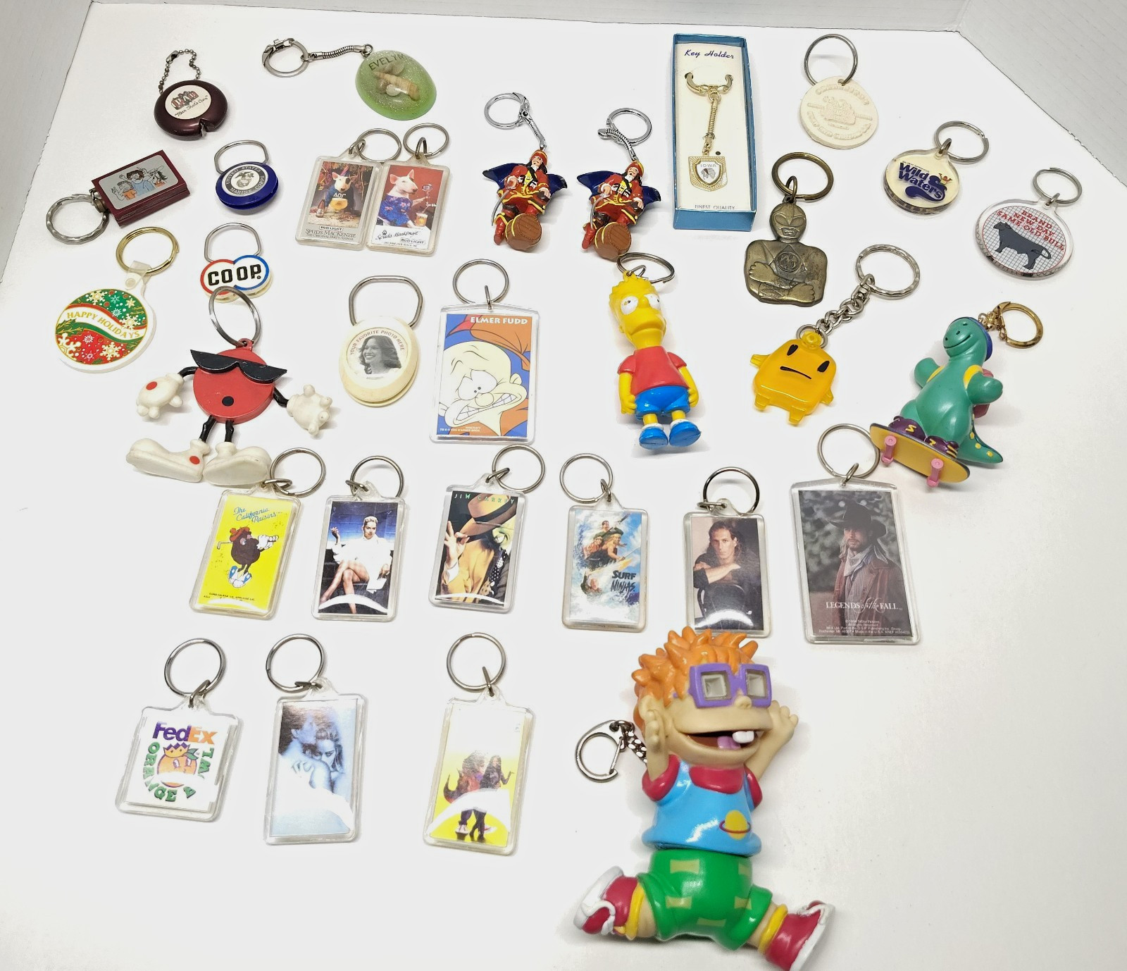 lot of 30 VTG keychains - Rugrats Simpsons Spuds - Movies cartoons & more  look