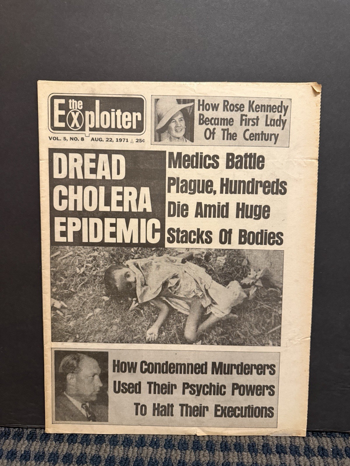 1971 Aug 22nd The Exploiter Newspaper, Cholera Epidemic, Rose Kennedy (VRN10K) 1971 Aug 22nd The Exploiter Newspaper, Cholera Epidemic, Rose Kennedy (VRN10K)
