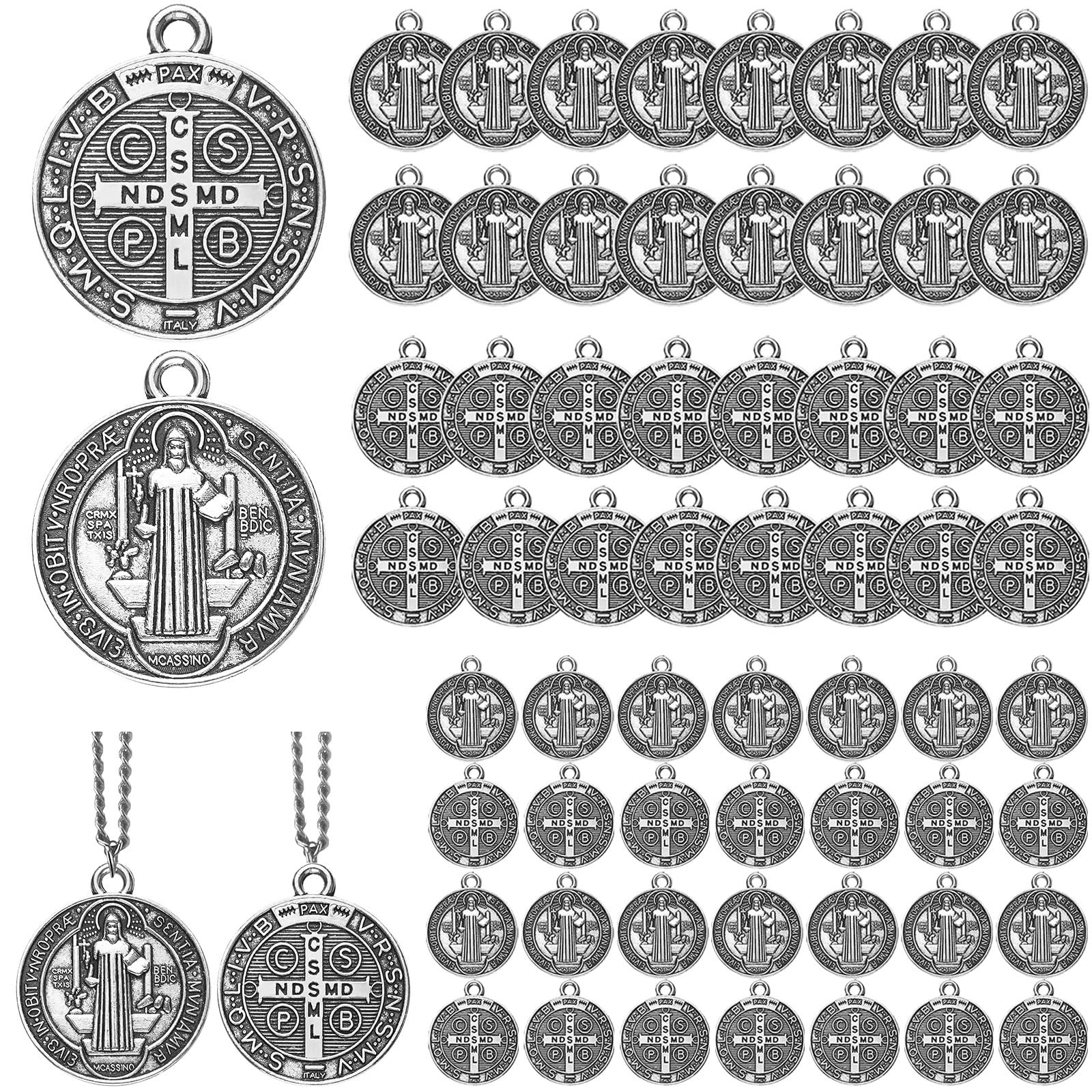 Tudomro 60 Pieces St Benedict Approx. 2.4 X 2 Cm/ 0.94 X 0.79 Inches, silver Tudomro 60 Pieces St Benedict Approx. 2.4 X 2 Cm/ 0.94 X 0.79 Inches, silver