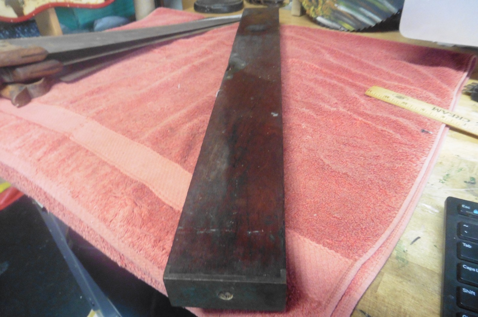 Vintage Stanley Rule and level co 1862 Plumb & Level Mahogany brass glass bubble