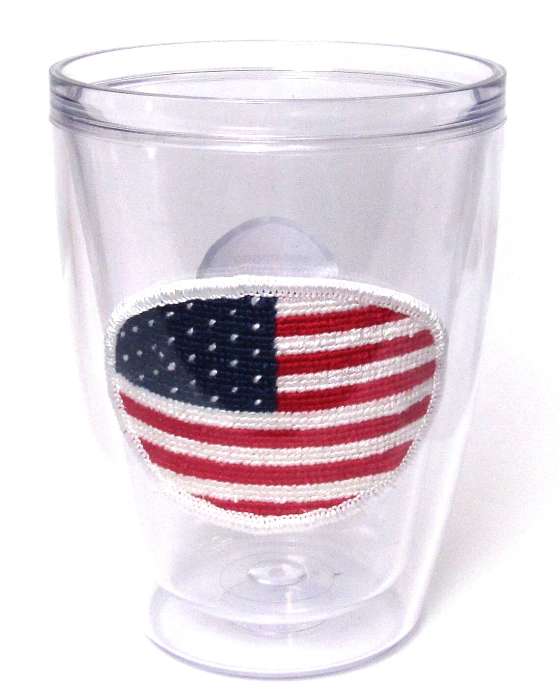 SMATHERS & BRANSON Big American Flag Hand-Stitched Needlepoint Tumbler 16oz NEW