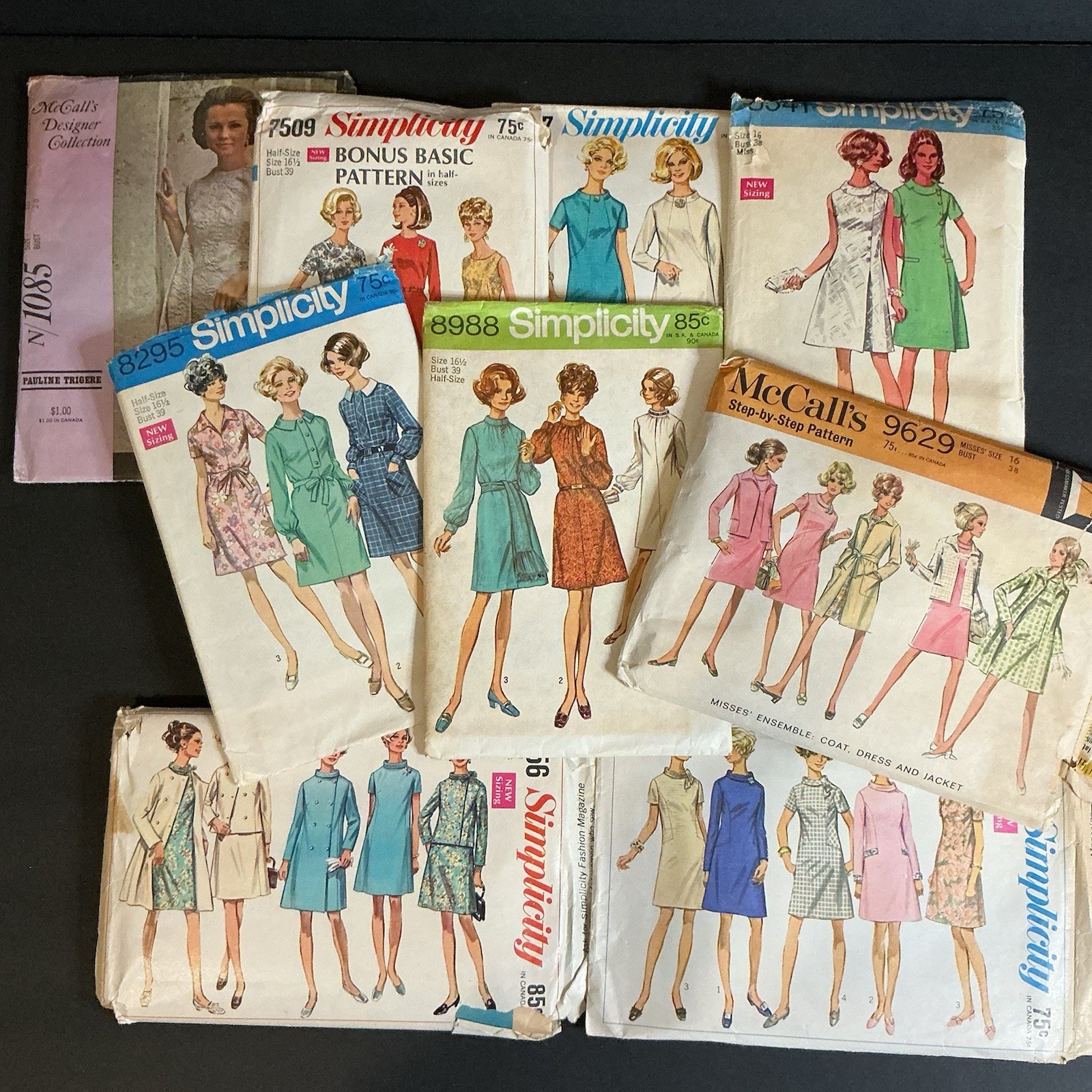 Vintage Sewing Patterns 60s Mod Dress Jacket Simplicity McCall’s Lot 16