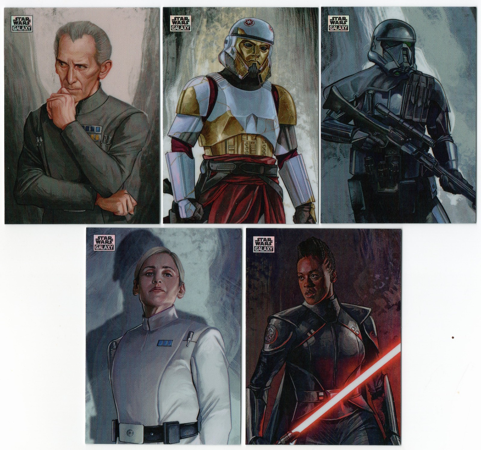 2024 Topps Star Wars Chrome Galaxy GALACTIC EMPIRE ART LOT (5) Tarkin Meero Reva 2024 Topps Star Wars Chrome Galaxy GALACTIC EMPIRE ART LOT (5) Tarkin Meero Reva