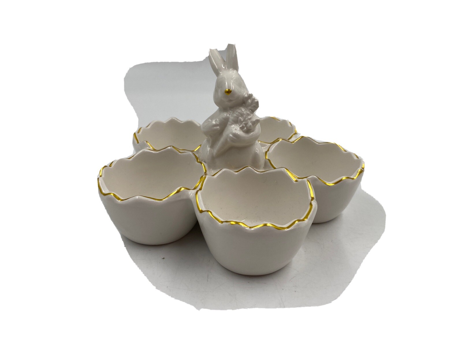 Yankee Candle Ceramic 7in Gold Ear Bunny Votive/Egg Holder BB01B02042