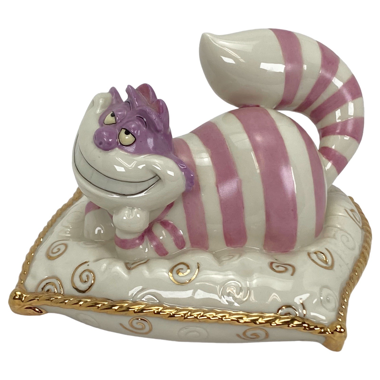 Lenox Cheshire Cat On Pillow Disney Showcase Collection, 24K Gold Accents Rare Lenox Cheshire Cat On Pillow Disney Showcase Collection, 24K Gold Accents Rare