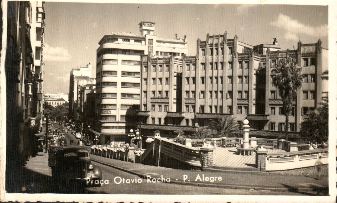 Brazil P. Alegre - Praca Otavio Rocha - Vintage Real Photo Postcard, RPPC Brazil P. Alegre - Praca Otavio Rocha - Vintage Real Photo Postcard, RPPC