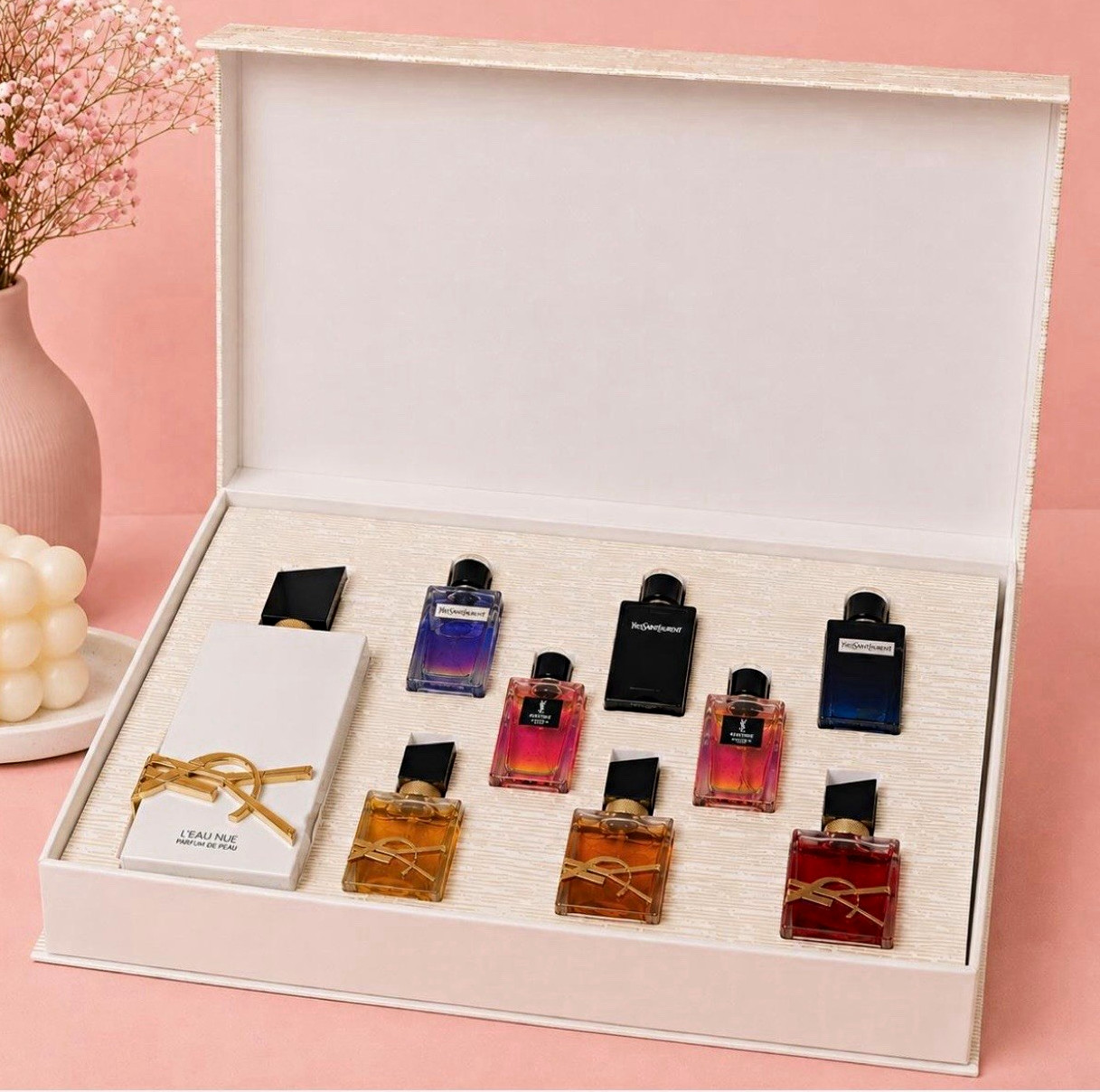 Yves Saint Laurent YSL Mini Perfume Bottle Gift Set Multiple Mini Bottles Box Yves Saint Laurent YSL Mini Perfume Bottle Gift Set Multiple Mini Bottles Box