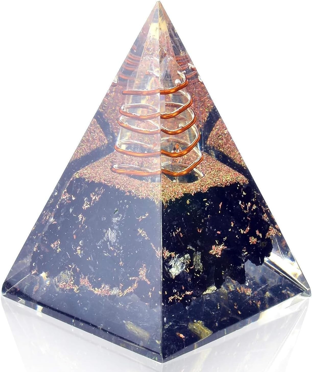Orgone Pyramid-Black Tourmaline-Crystal-Chakra Balancing Orgone Energy Orgone Pyramid-Black Tourmaline-Crystal-Chakra Balancing Orgone Energy
