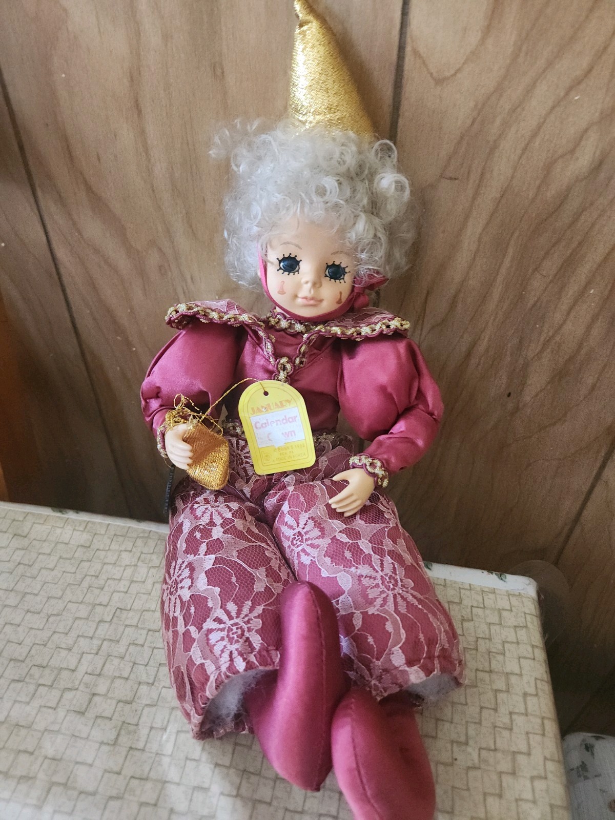 Brinn\'s 1988 January Collectible Calendar Clown Doll Very Clean CUTE