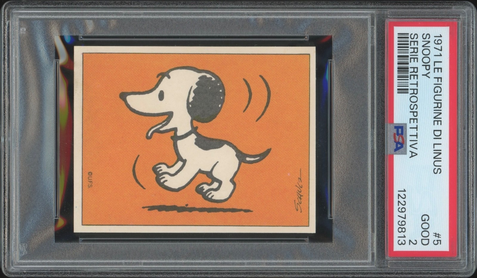 1971 L'Album Delle Figurine Di Linus Peanuts #5 Snoopy Serie Retrospettiva PSA 2