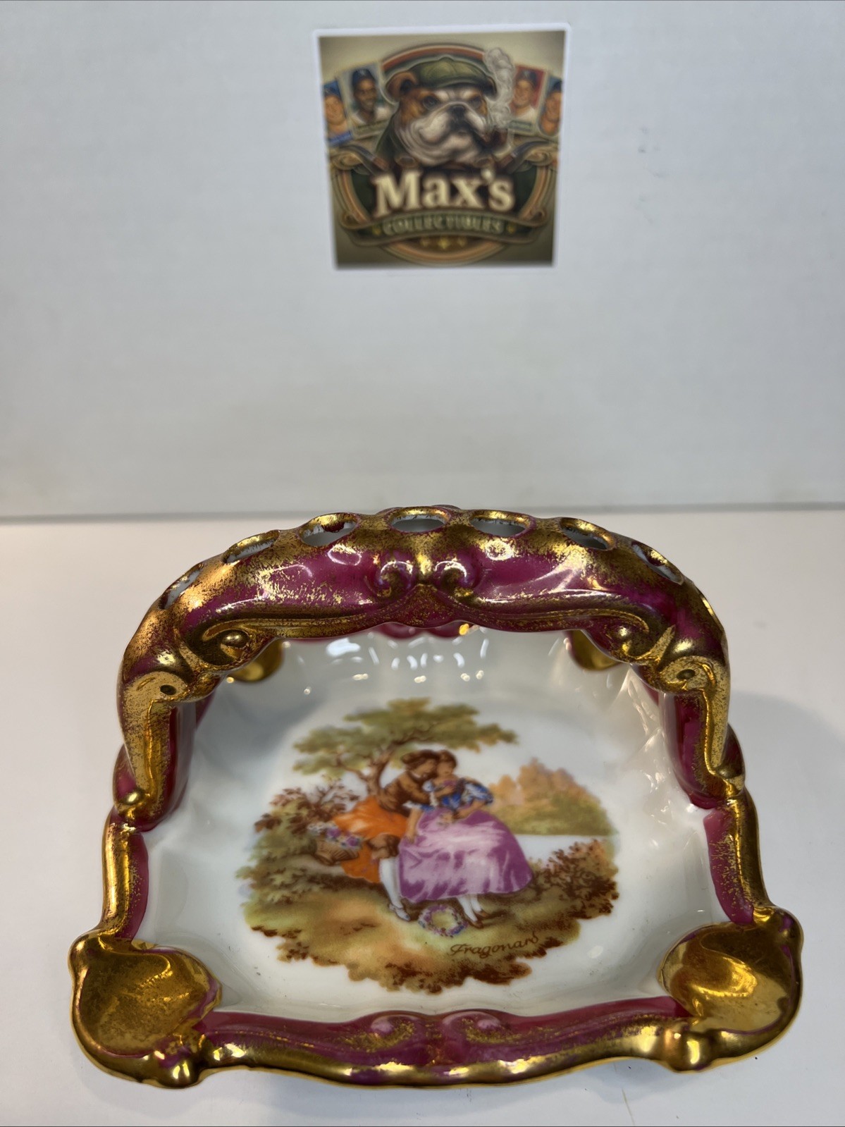 Vintage Jammet Seignolles Limoges France Courting Ashtray-Souvenir de Lourdes