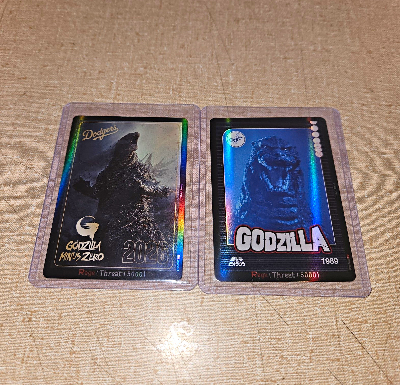 Dodgers Godzilla Minus Zero Non-Sport Trading Cards Lot 2 (2026 & 1989)