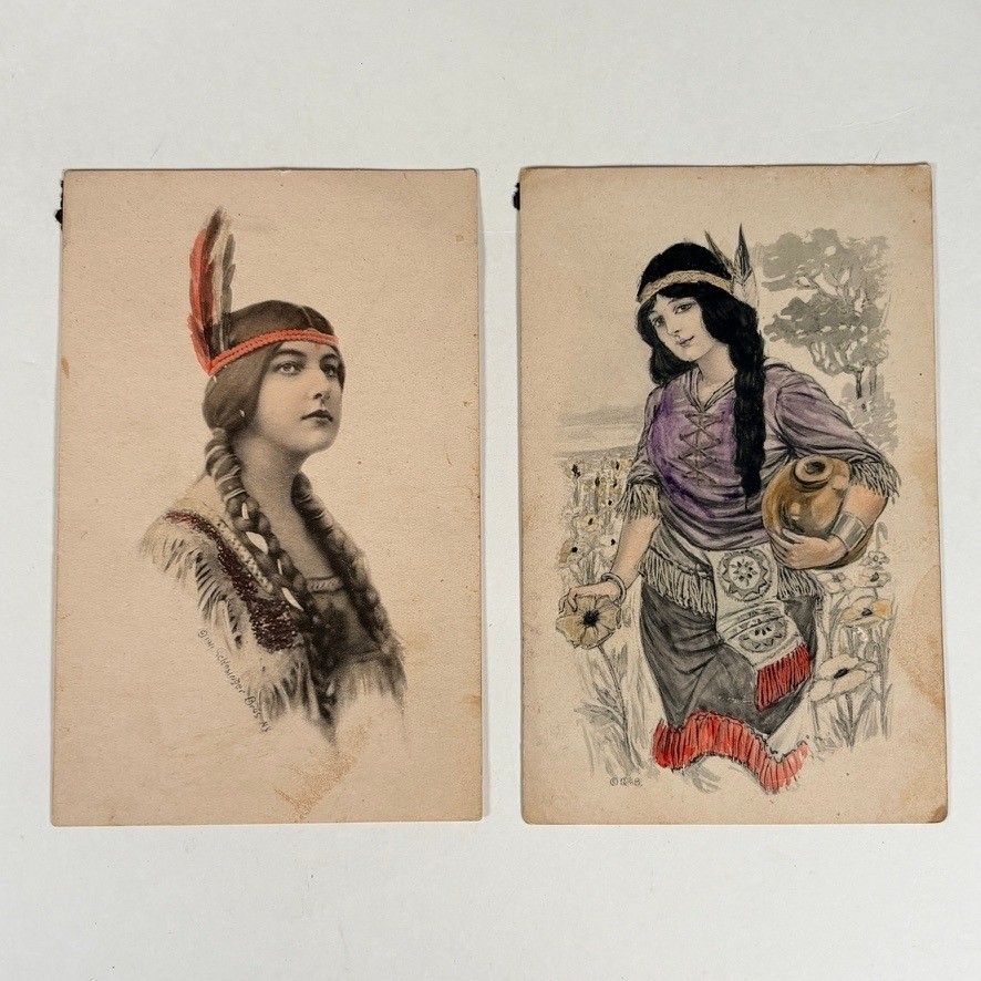 Vintage Indian Maiden Postcards Native American Schlesinger Bros Hamner & Bender