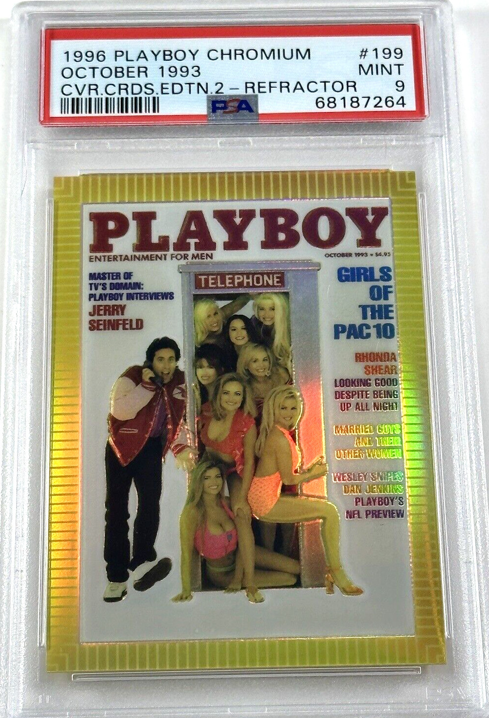 Jerry Seinfeld 1995 ROOKIE Playboy Chromium Chrome Refractor 1993 Cover PSA 9