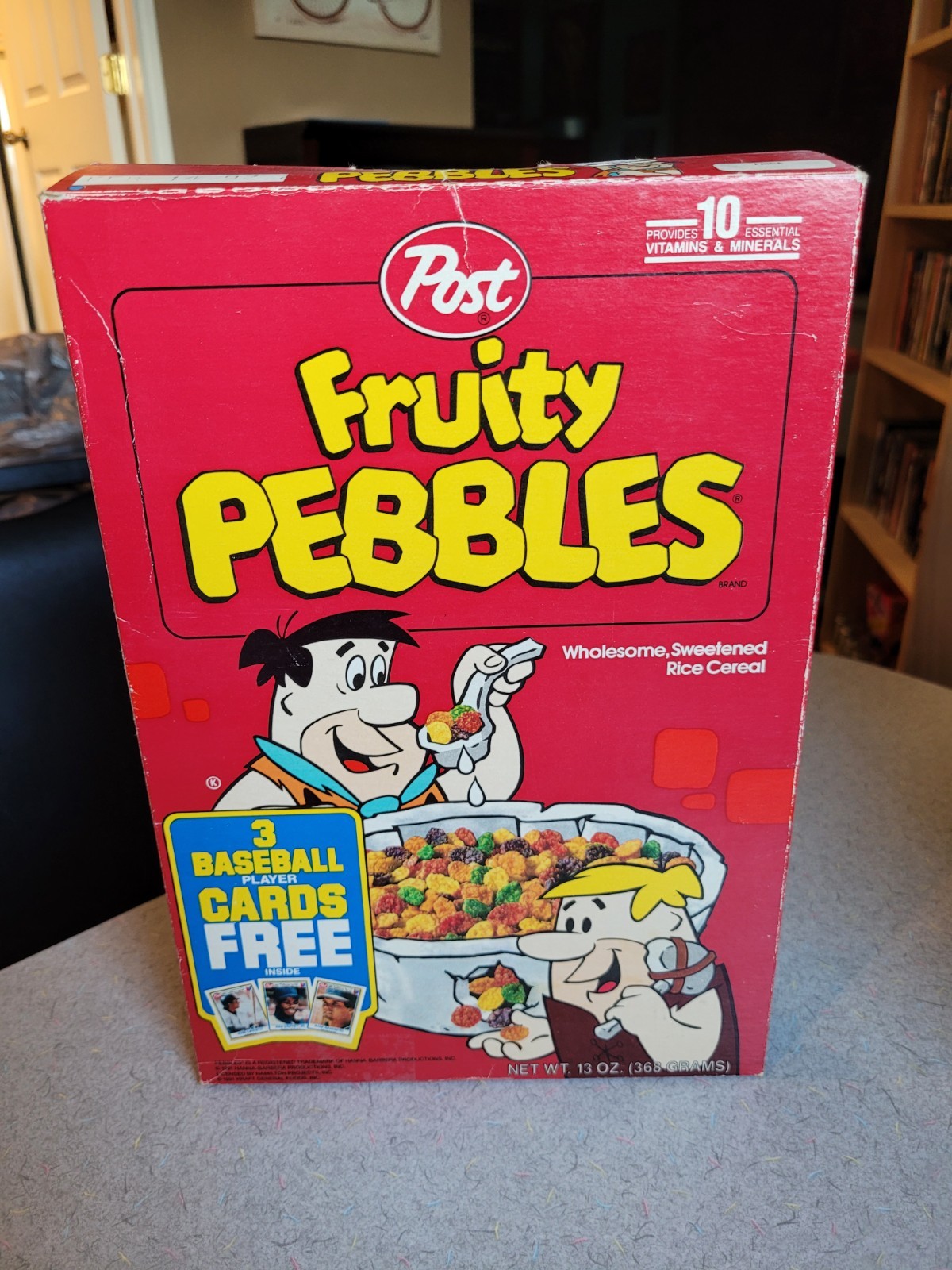 Vintage Fruity Pebbles Cereal Box Post Baseball Cards Promo Vintage Fruity Pebbles Cereal Box Post Baseball Cards Promo