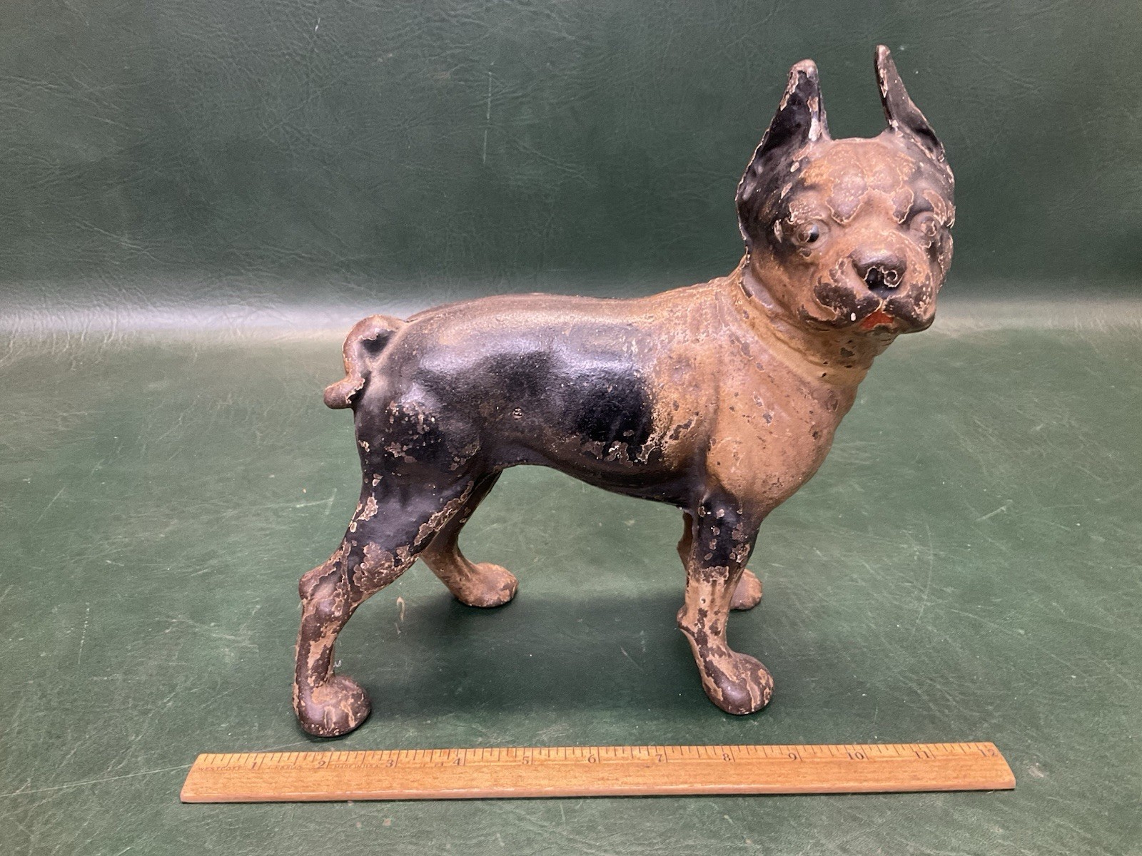 Antique Hubley Boston Bull Terrier Cast Iron Doorstop 10