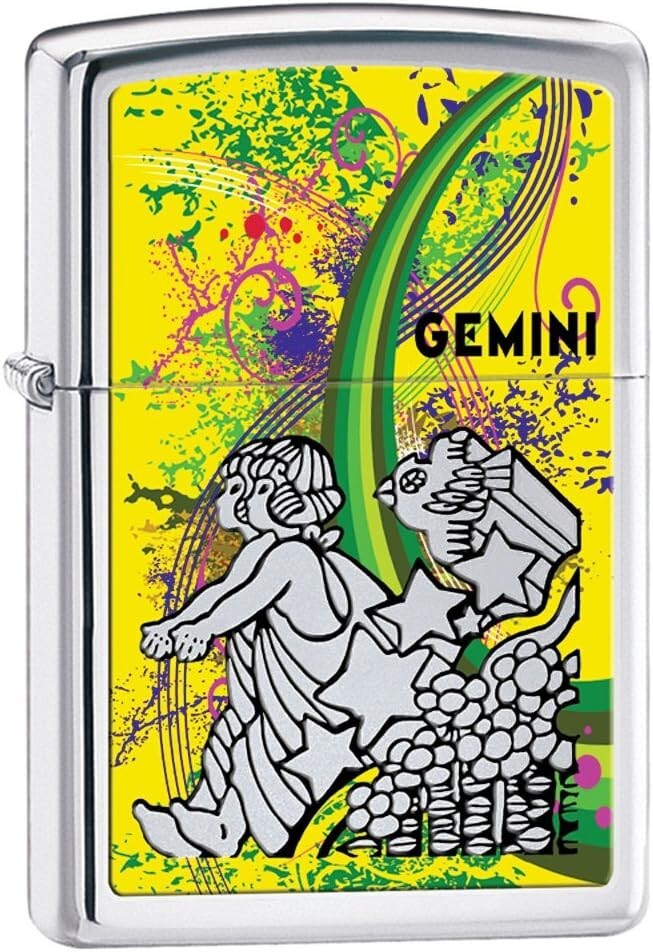 Zippo Zodiac Gemini High Polish Chrome 24933 Zippo Zodiac Gemini High Polish Chrome 24933