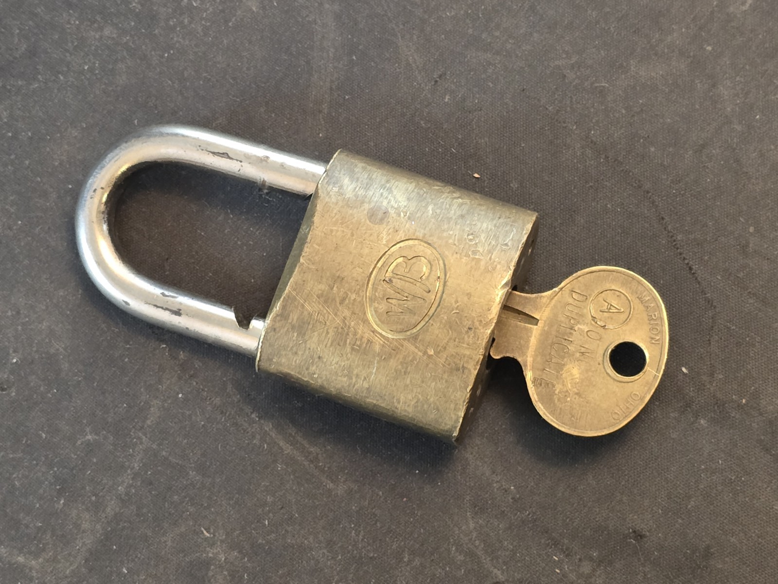 Vintage Wilson Bohannan Padlock Lock With Key