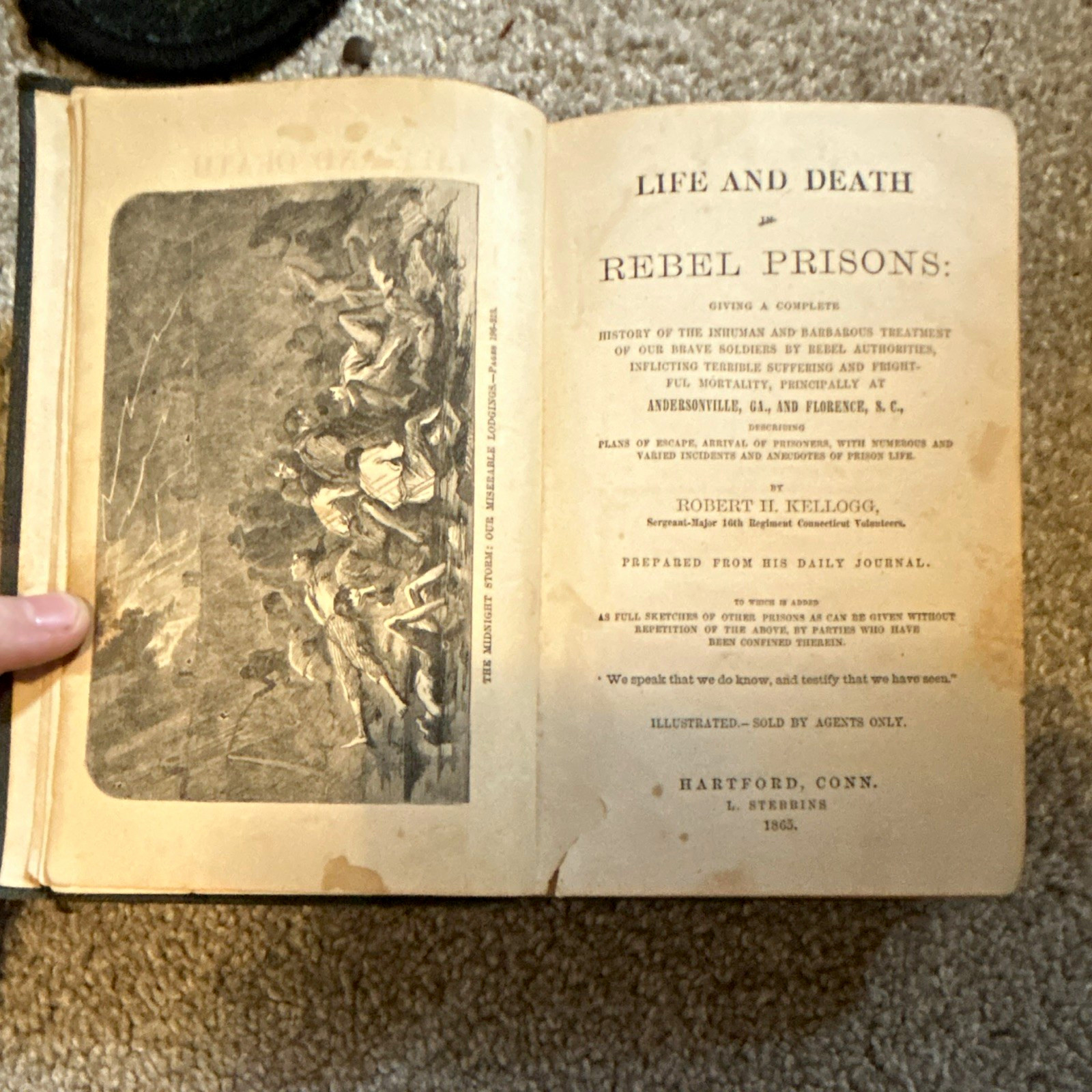 Life and Death in Rebel Prisons by Robert H. Kellogg Original Civil War Book