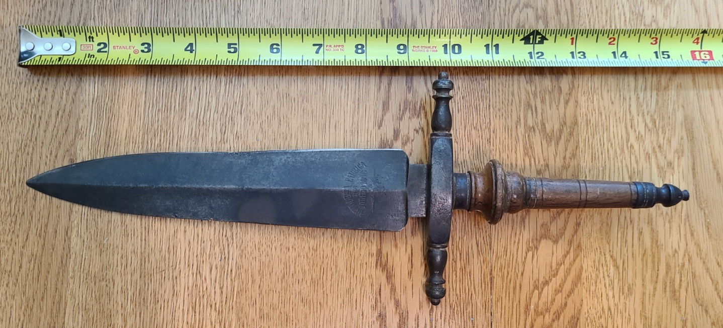 RARE Spain Artilleria Toledo Plug Bayonet Hunting Dagger Wood Handle READ DETAIL