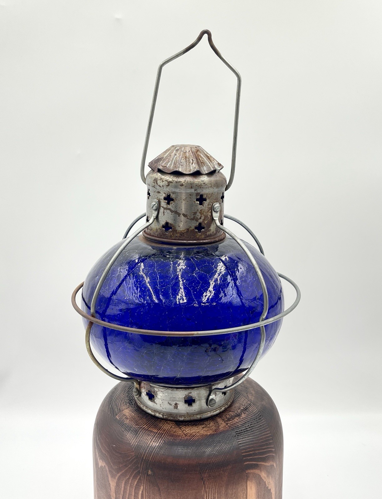 Hosley Blue Glass Onion Shape Lantern Hosley Blue Glass Onion Shape Lantern