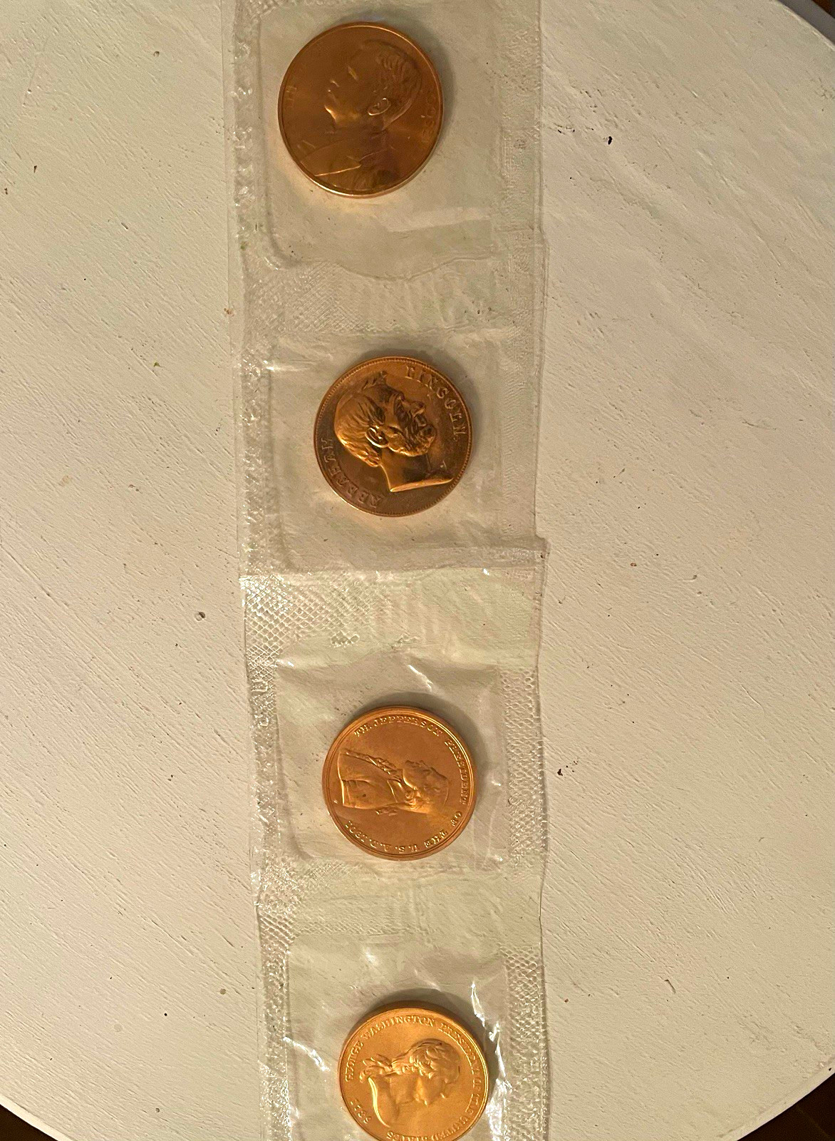 US Presidential Mint Bronze Medals Washington Adams Lincoln Roosevelt US Presidential Mint Bronze Medals Washington Adams Lincoln Roosevelt