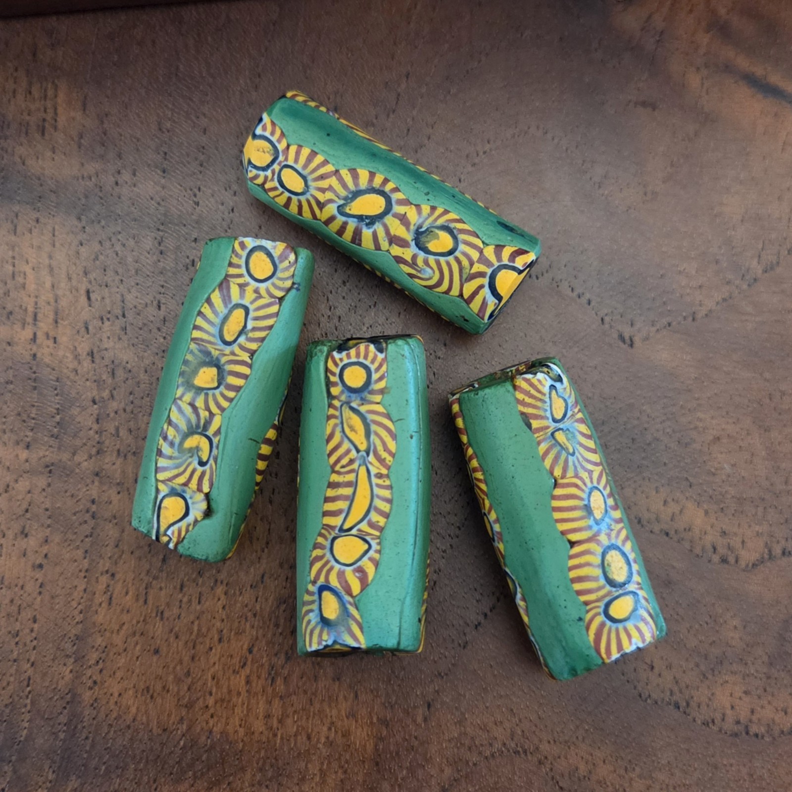 Antique Venetian Glass African Trade Beads Large  Lot of 4 
