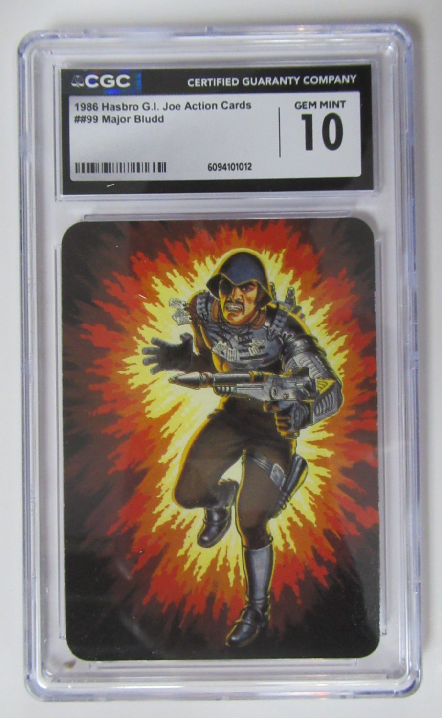 1986 Hasbro G.I. Joe Action Cards Major Bludd #99 CGC 10 1986 Hasbro G.I. Joe Action Cards Major Bludd #99 CGC 10