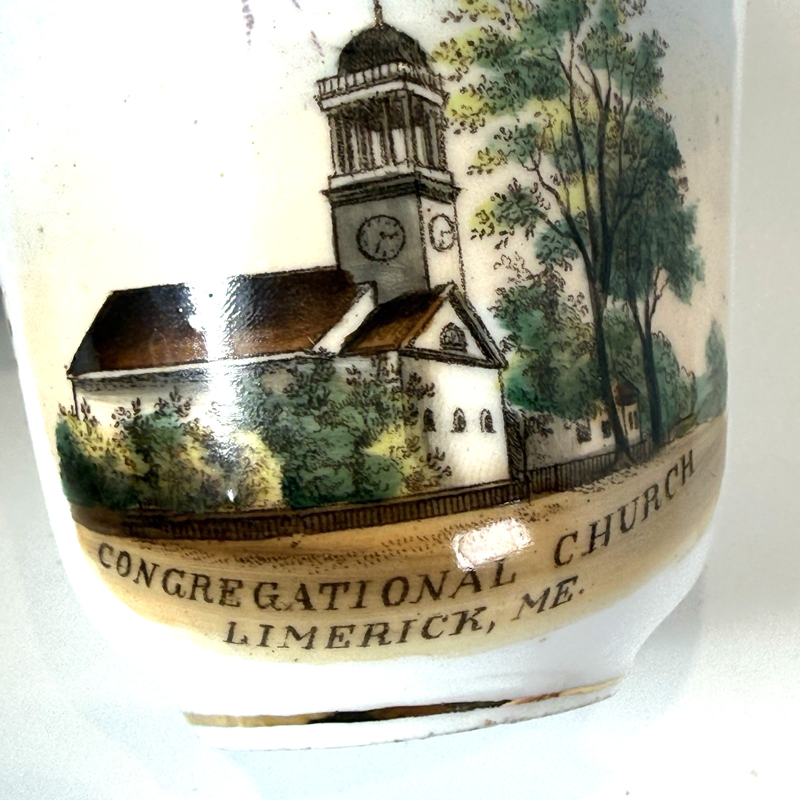 Limerick MAINE ME Antique Souvenir CONGREGATIONAL CHURCH Trinket SA GRANT Cup Limerick MAINE ME Antique Souvenir CONGREGATIONAL CHURCH Trinket SA GRANT Cup
