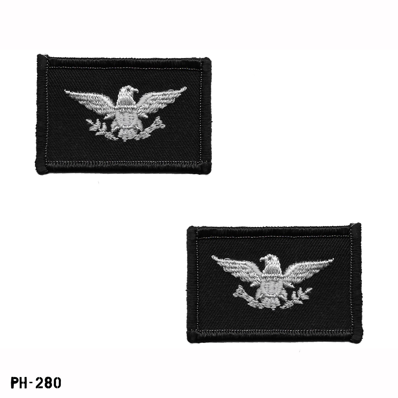 Colonel Eagles Collar Rank Patches ~ Black & Grey ~ NEW Gemsco USA Colonel Eagles Collar Rank Patches ~ Black & Grey ~ NEW Gemsco USA