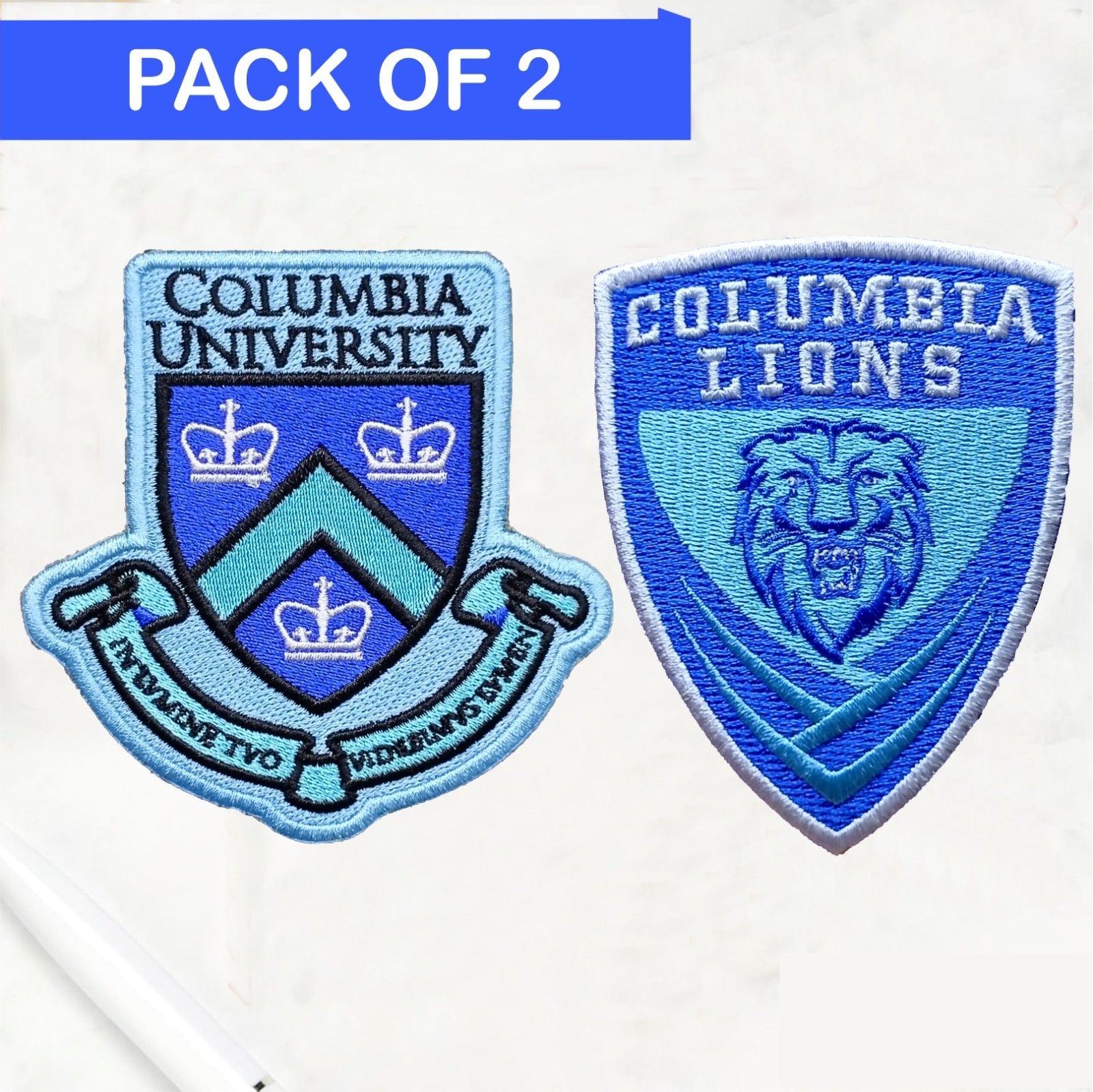 University Of Columbia & Columbia Lions Logo Iron On Patch-Sew Patch-Embroidered University Of Columbia & Columbia Lions Logo Iron On Patch-Sew Patch-Embroidered