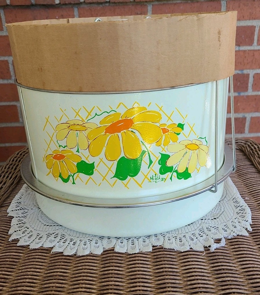 Vintage '60s Metal J L Clark Triple Decker Food Carrier Picnic Camping NOS Vintage '60s Metal J L Clark Triple Decker Food Carrier Picnic Camping NOS