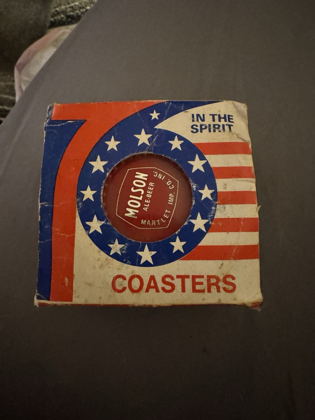 Vintage 1976 Molson Beer Bicentennial Coasters Ritepoint USA set w/ original box