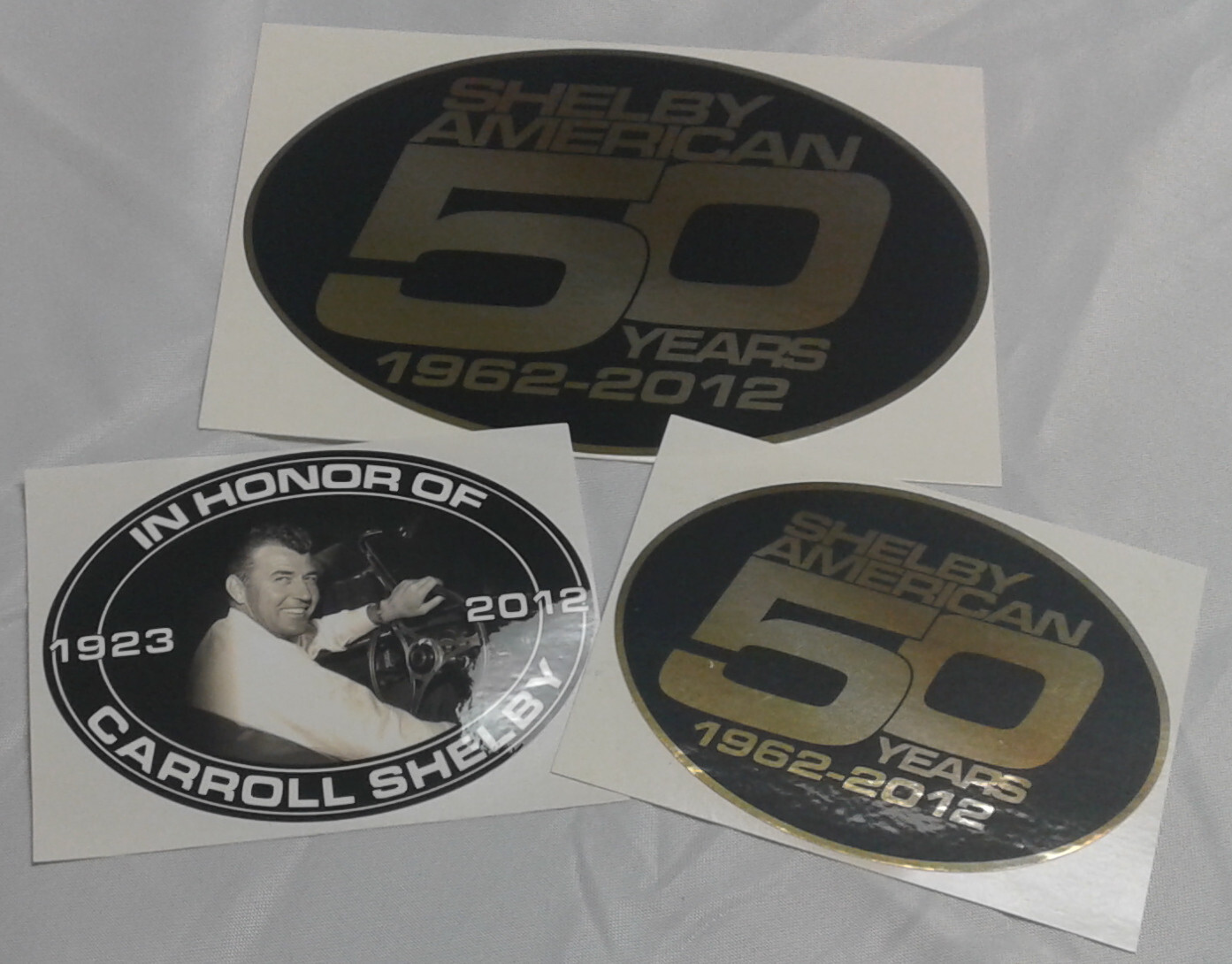 Carroll Shelby Memorial / Shelby American 50th Anniversary Decal Set - Rare Set Carroll Shelby Memorial / Shelby American 50th Anniversary Decal Set - Rare Set