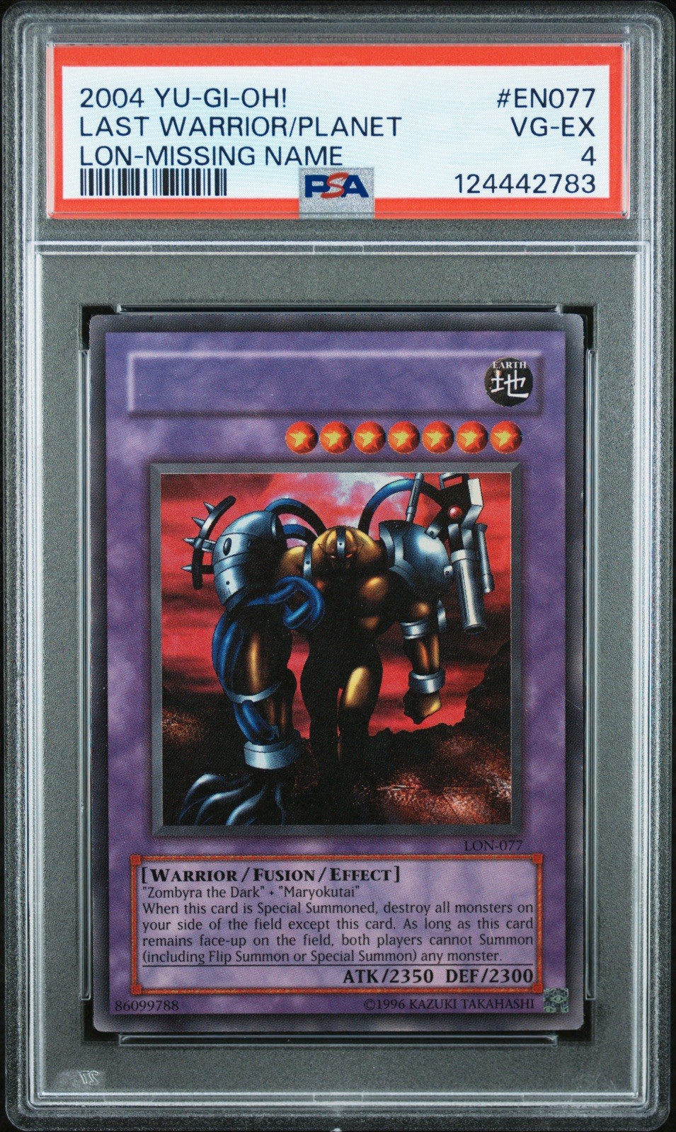 Pop 1 Misprint - PSA 4 Holo 2004 YU-GI-OH Last Warrior - LABYRINTH OF NIGHTMARE