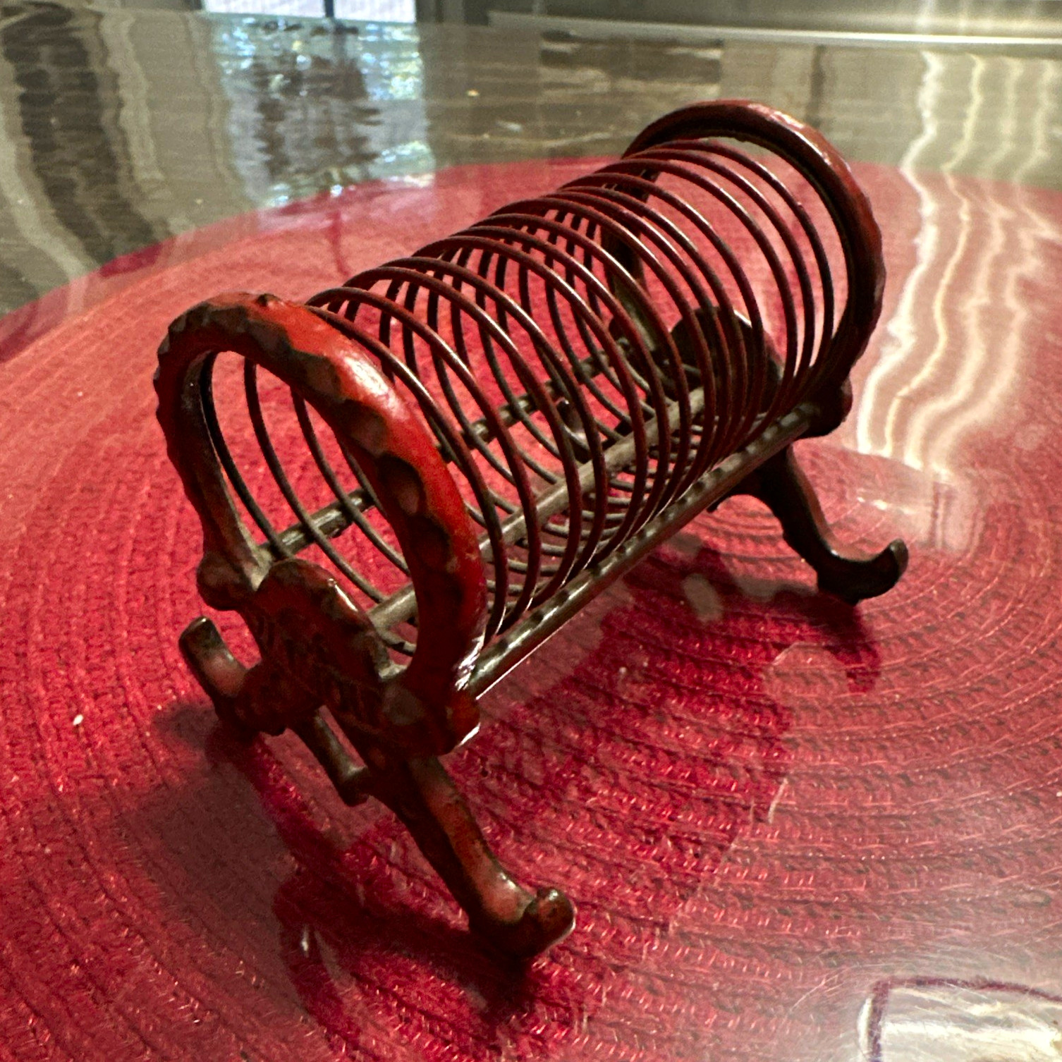 Antique Victorian Spring Coil Letter Holder K Diamond Cast Iron Antique Victorian Spring Coil Letter Holder K Diamond Cast Iron
