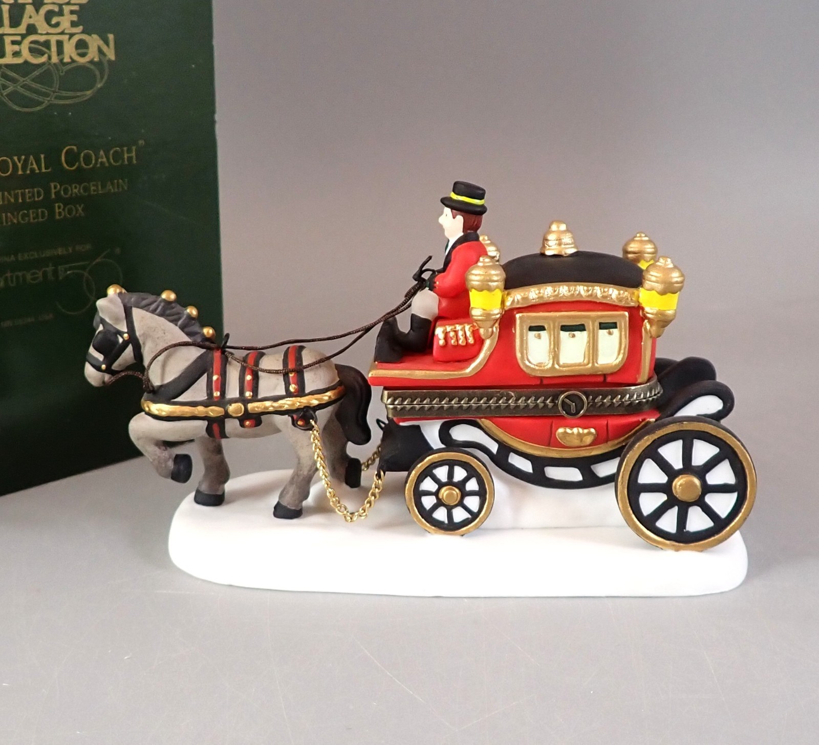 Dept 56 The Royal Coach Hinged Box #57501 Heritage Village Collection Porcelain