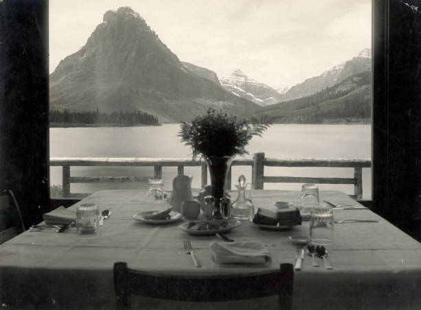 View from Many Glaciers Hotel Montana United States of America 192 .. Old Photo