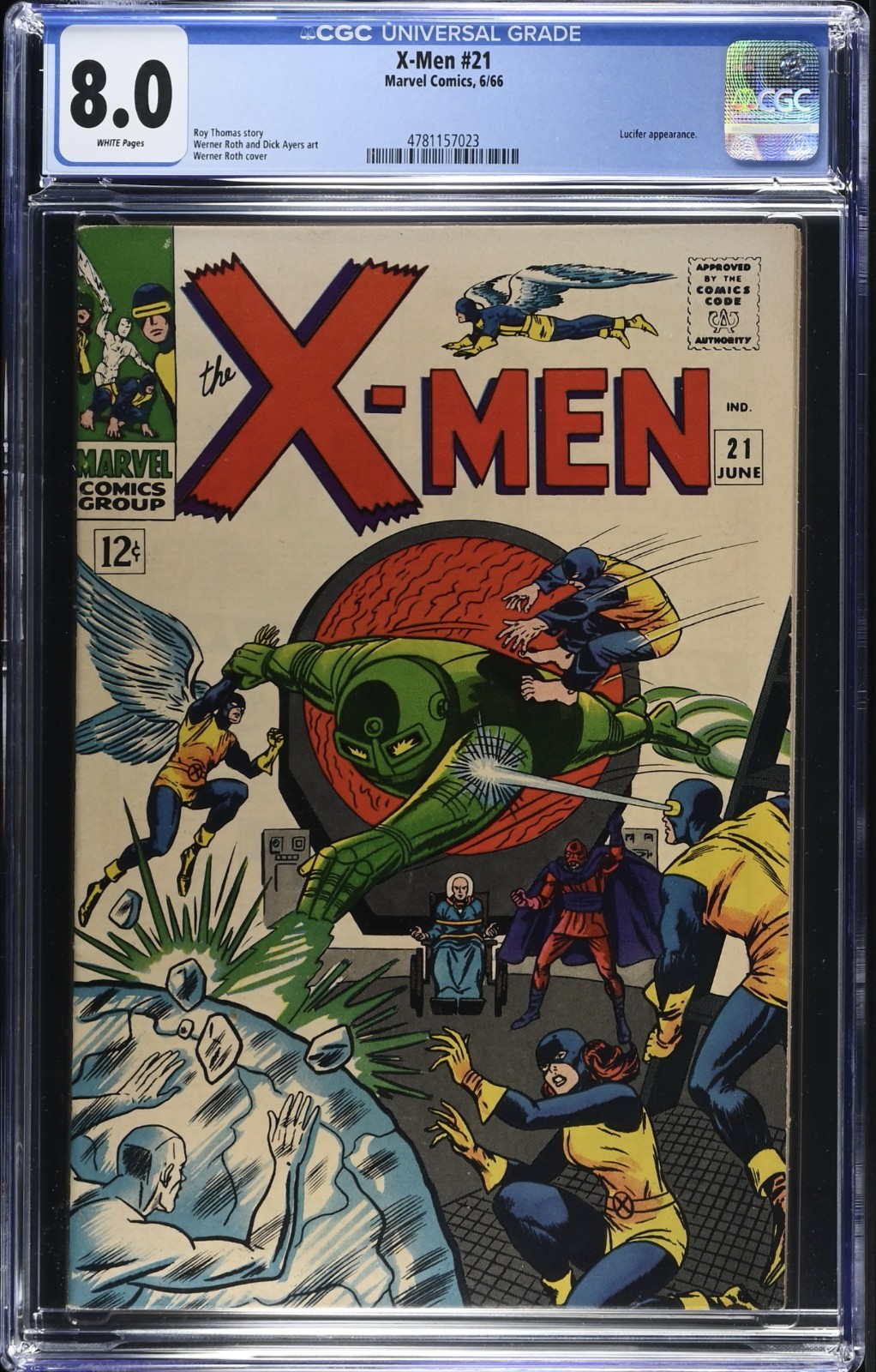 X-Men #21 CGC 8.0 White Pages Marvel 1966