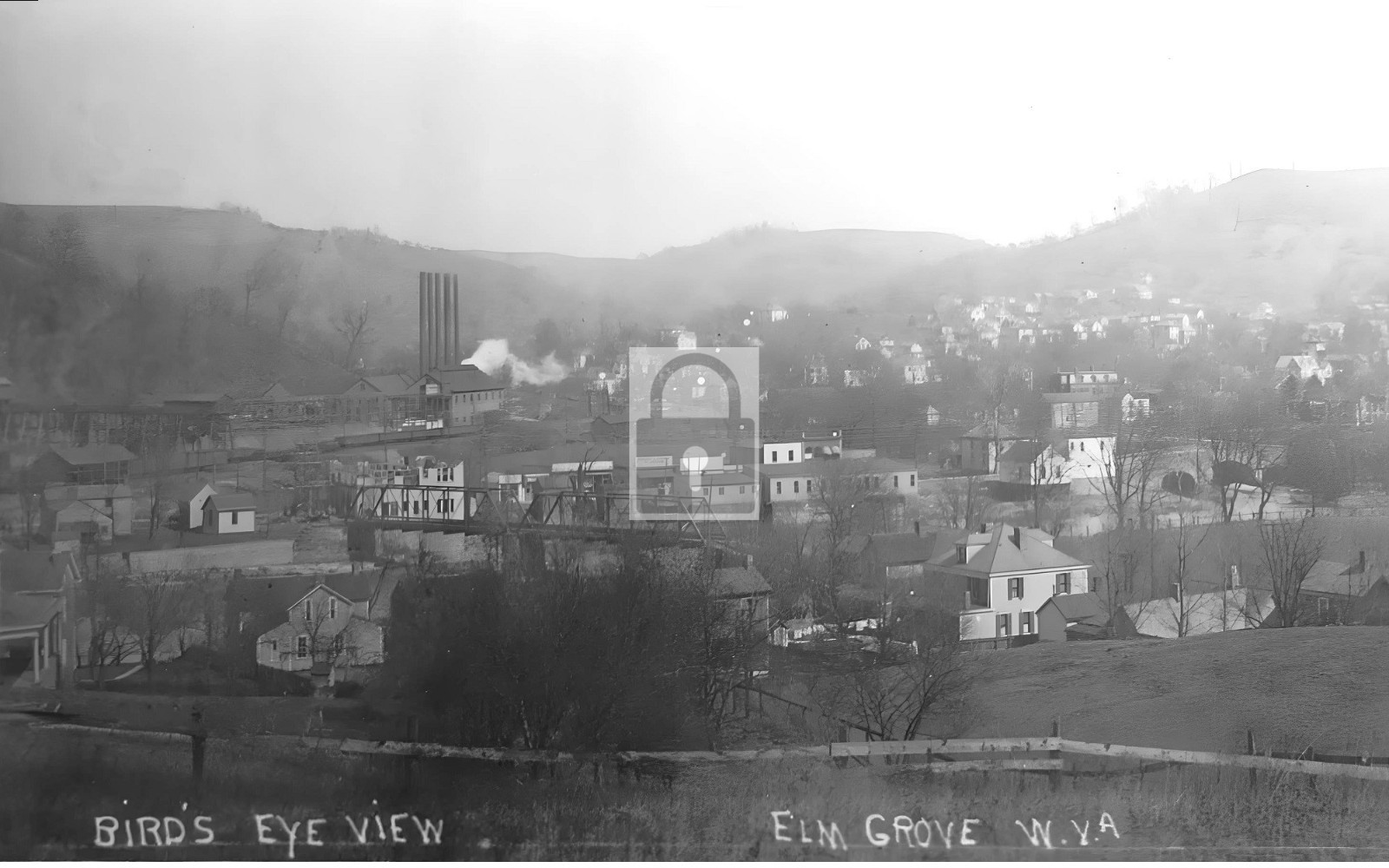 Birds Eye View Elm Grove Wheeling West Virginia WV - Reprint
