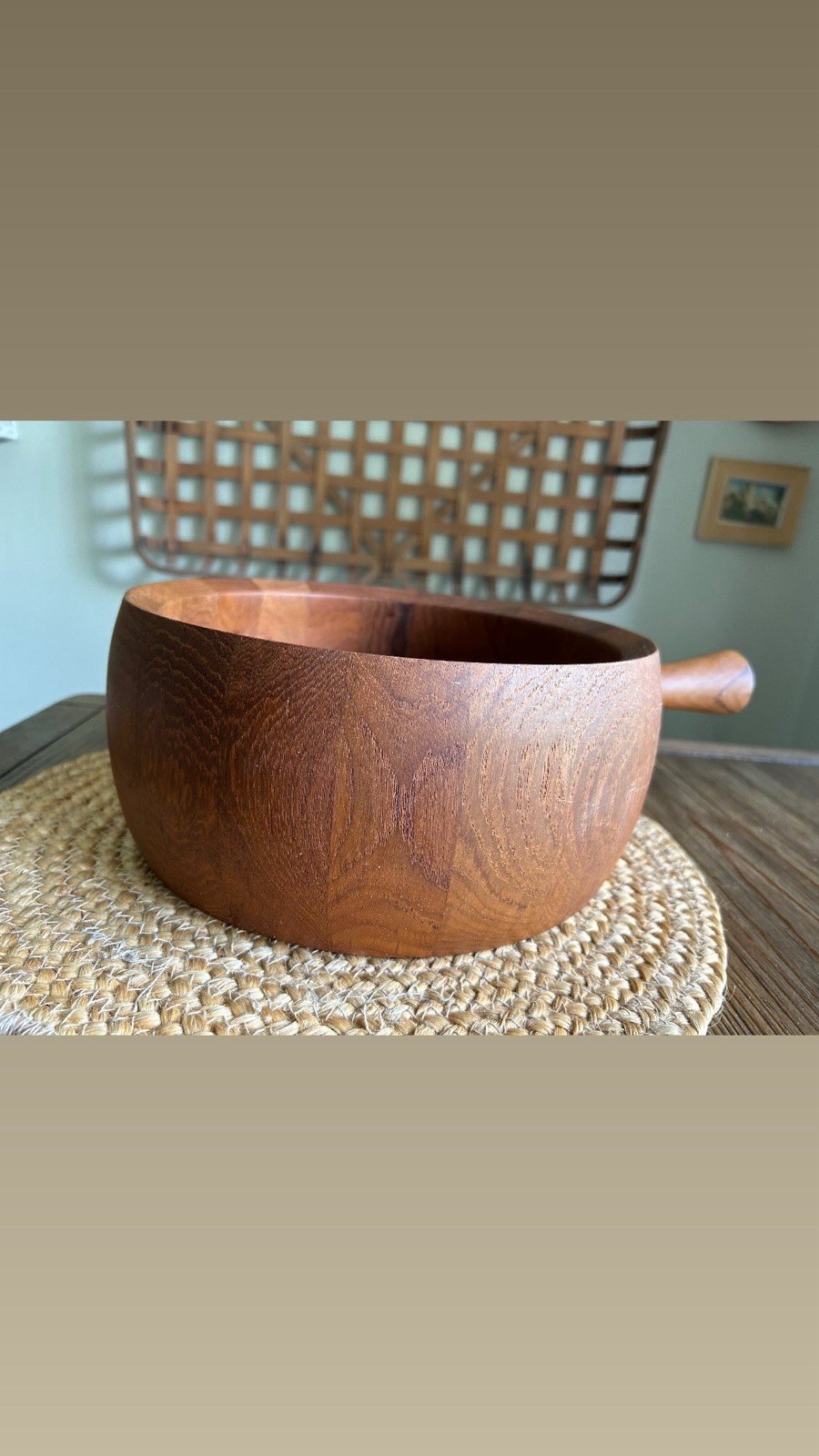 Richard Nissen Teak Bowl: Mid Century Modern Scandinavian Serving Bowl-Denmark