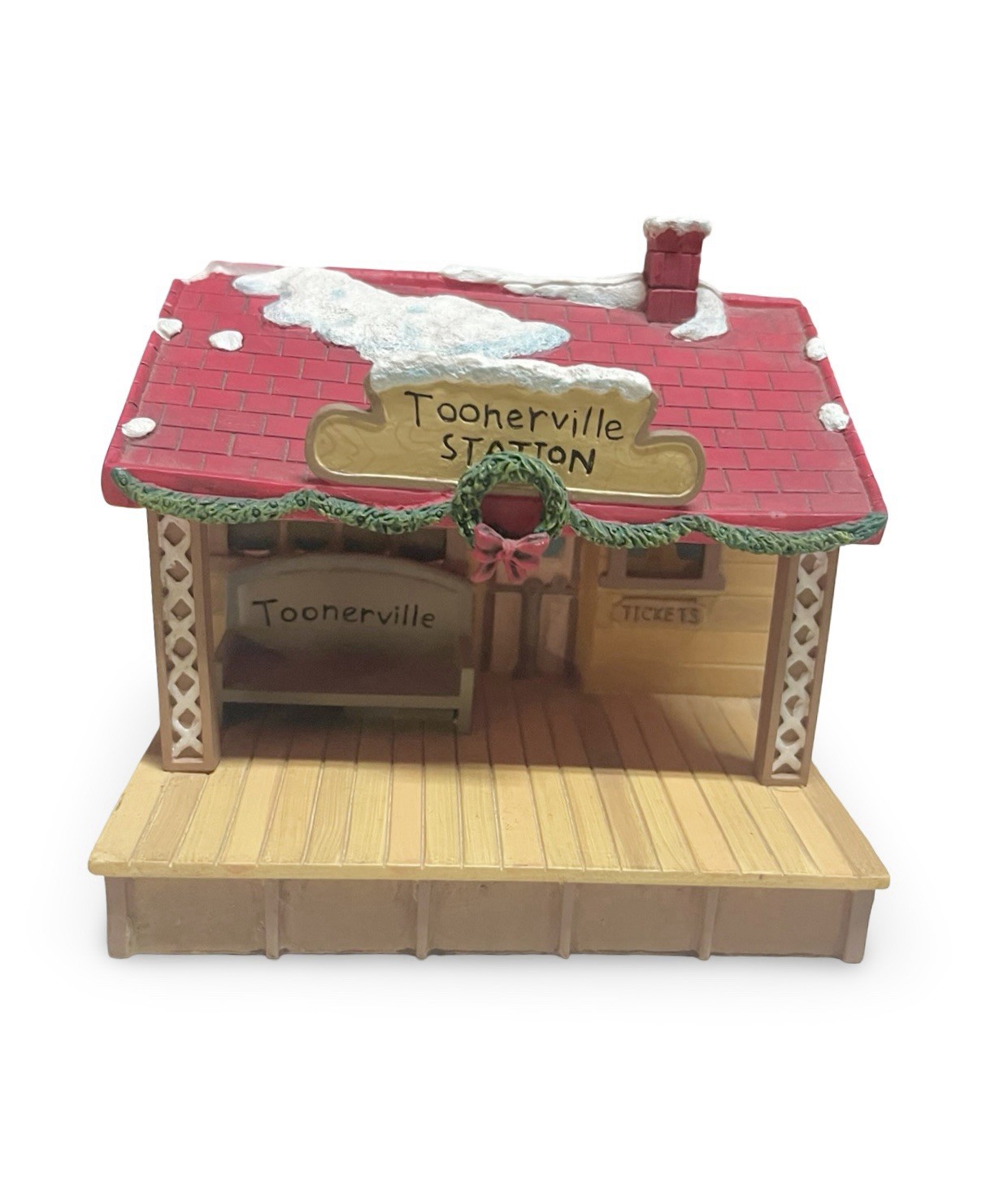 Vintage Disney TOONERVILLE TRAIN STATION Light Up NO Characters Damaged Corner