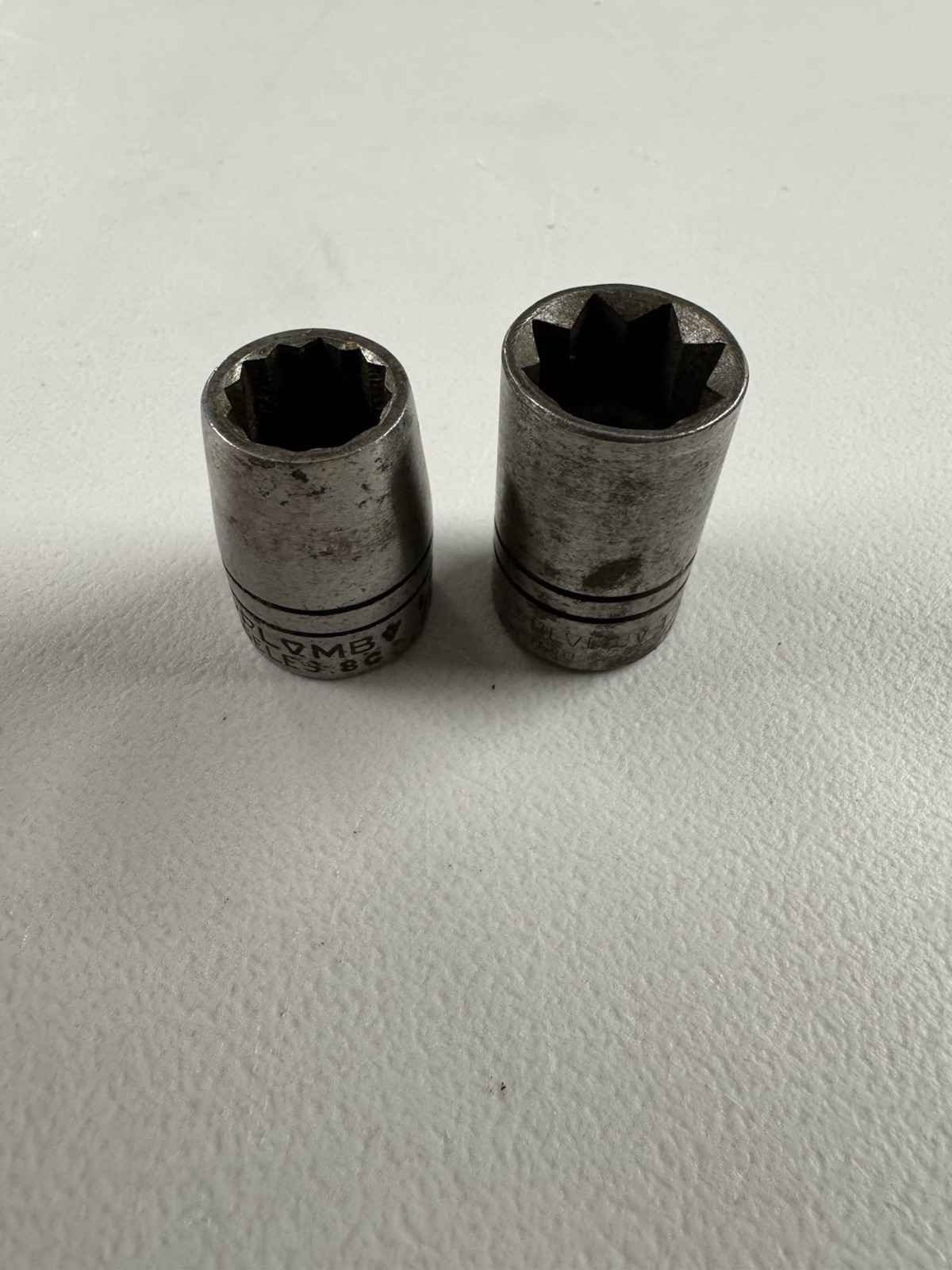 2pc Vintage Plomb Socket Set #5416 + 5416-S  1/2” 8pt & 12pt Sockets 1/2” Drive