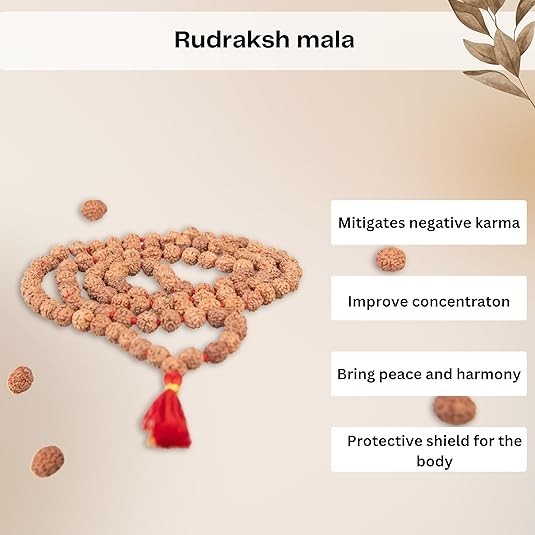 Rudraksha Mala 5face(Panchmukhi) Authentic 108+ 1 guru bead. 6mm Size