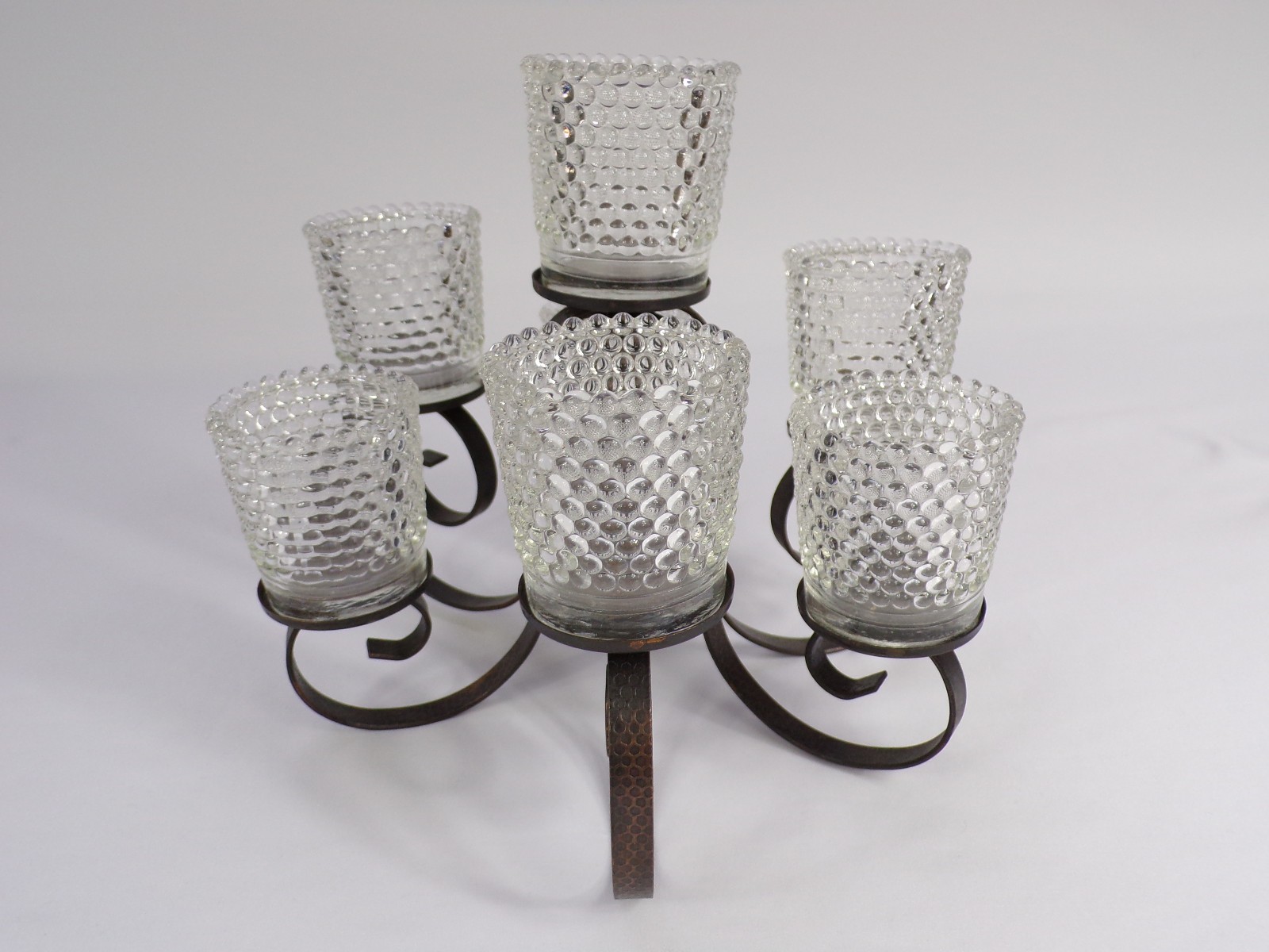 Vintage Counterpoint San Fran Hammered Copper Candle Holder Hobnail Glass E26 Vintage Counterpoint San Fran Hammered Copper Candle Holder Hobnail Glass E26