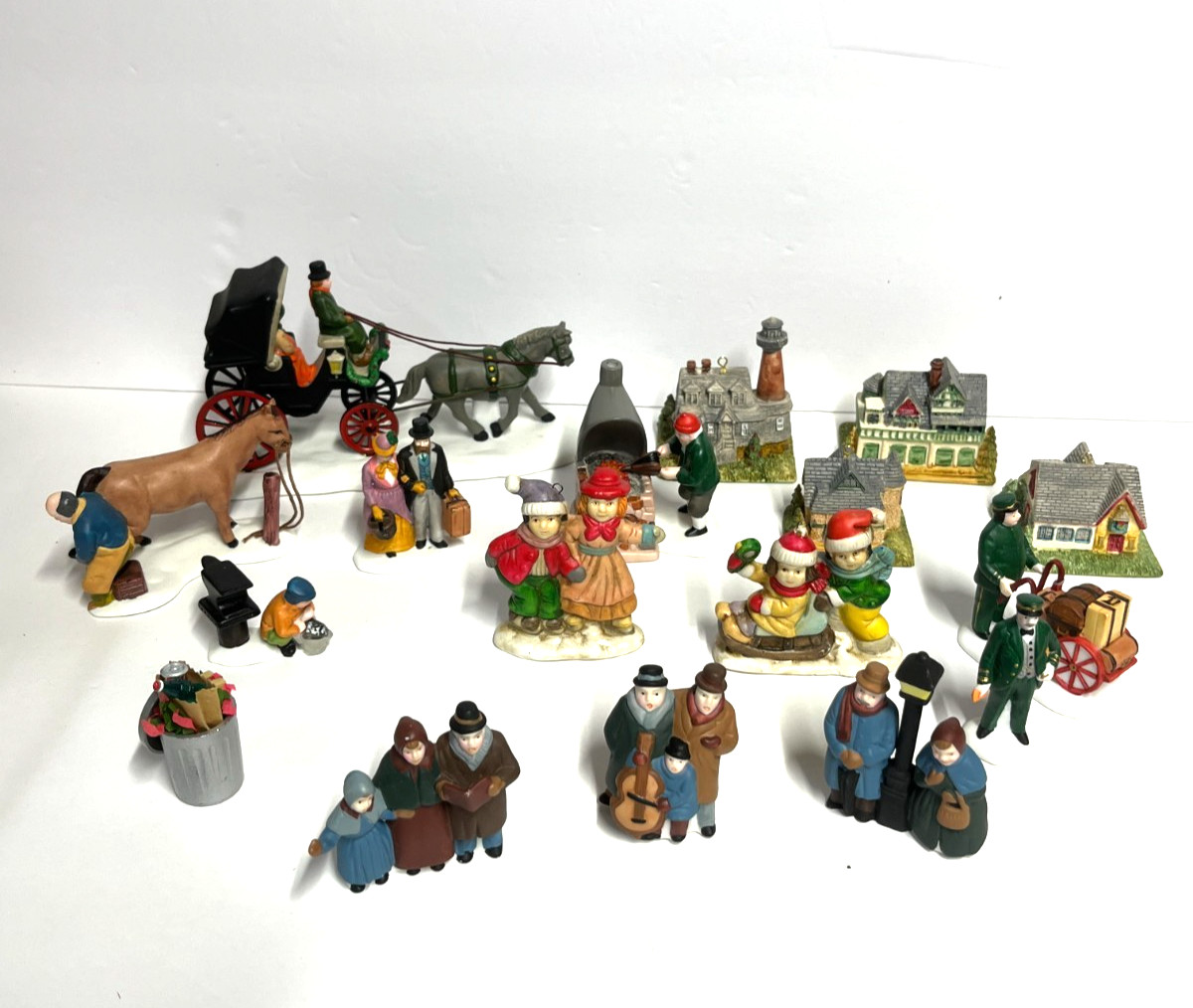 Vintage Department 56 assorted figures and accessories lot 17 pcs